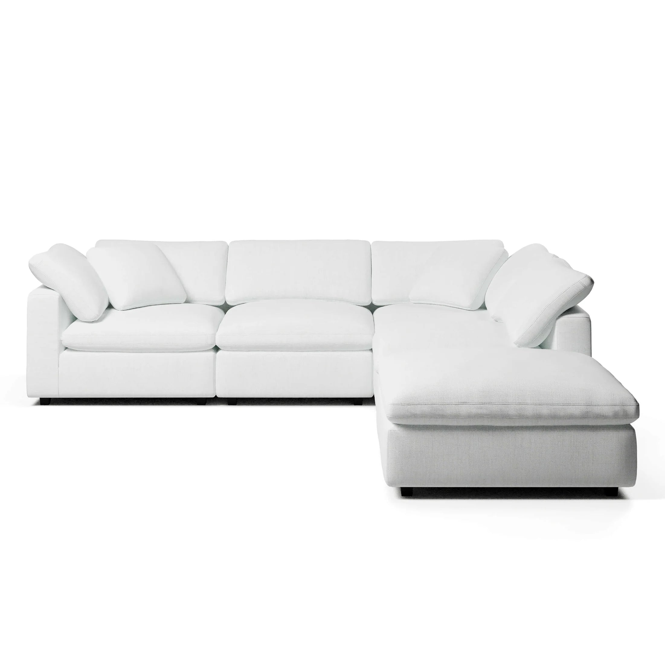 CouchHaus | Comfy Four-Seater & Ottoman L-Sectional | Modular Sofas & Couches