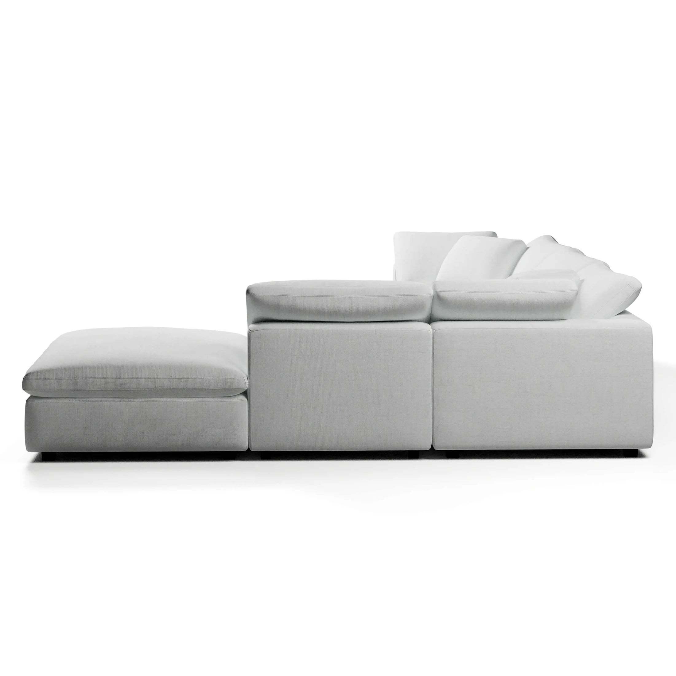 CouchHaus | Comfy Four-Seater & Ottoman L-Sectional | Modular Sofas & Couches
