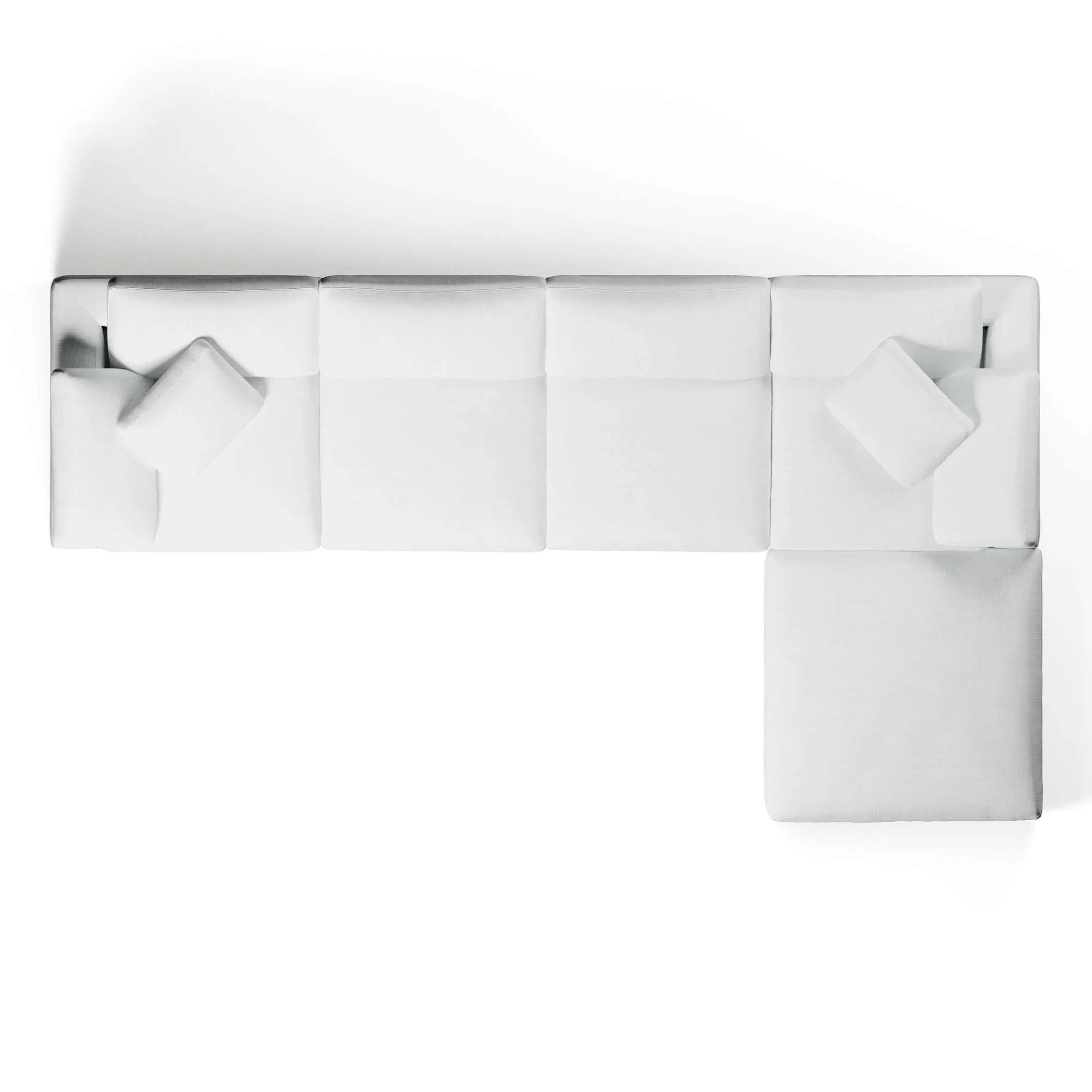 CouchHaus | Comfy Four-Seater & Ottoman L-Sectional | Modular Sofas & Couches