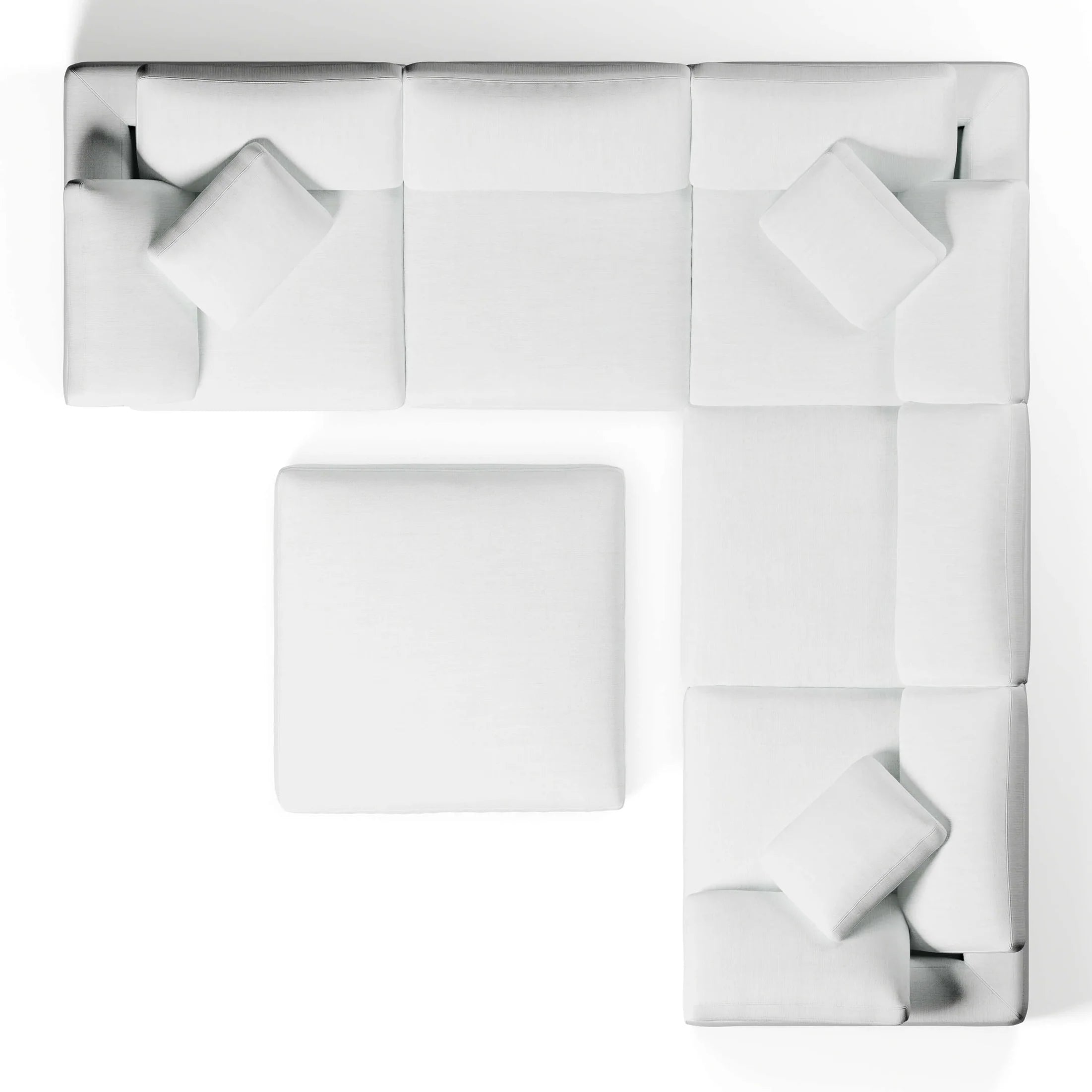 CouchHaus | Comfy Five-Seater & Ottoman L-Sectional | Modular Sofas & Couches