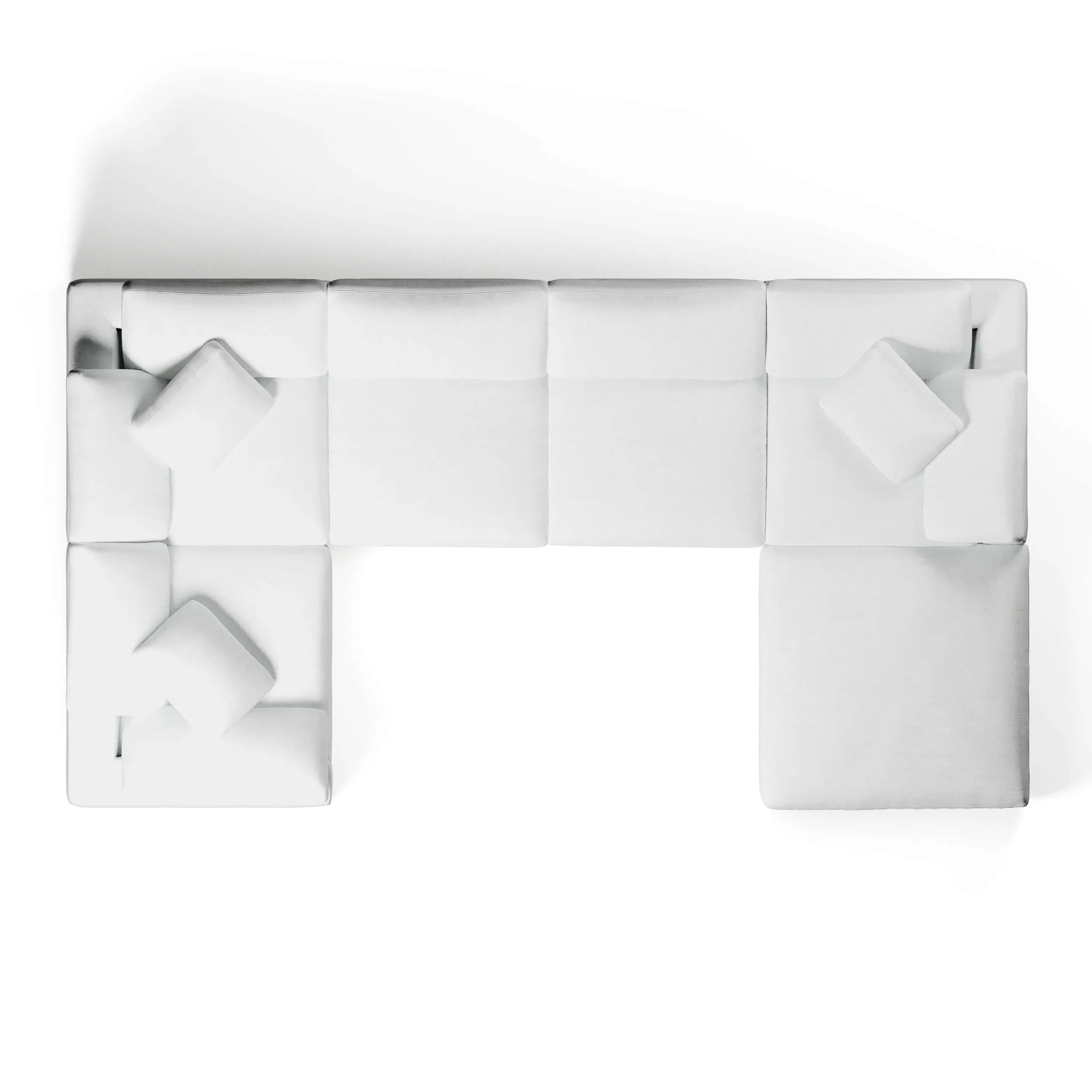 CouchHaus | Comfy Five-Seater & Ottoman L-Sectional | Modular Sofas & Couches