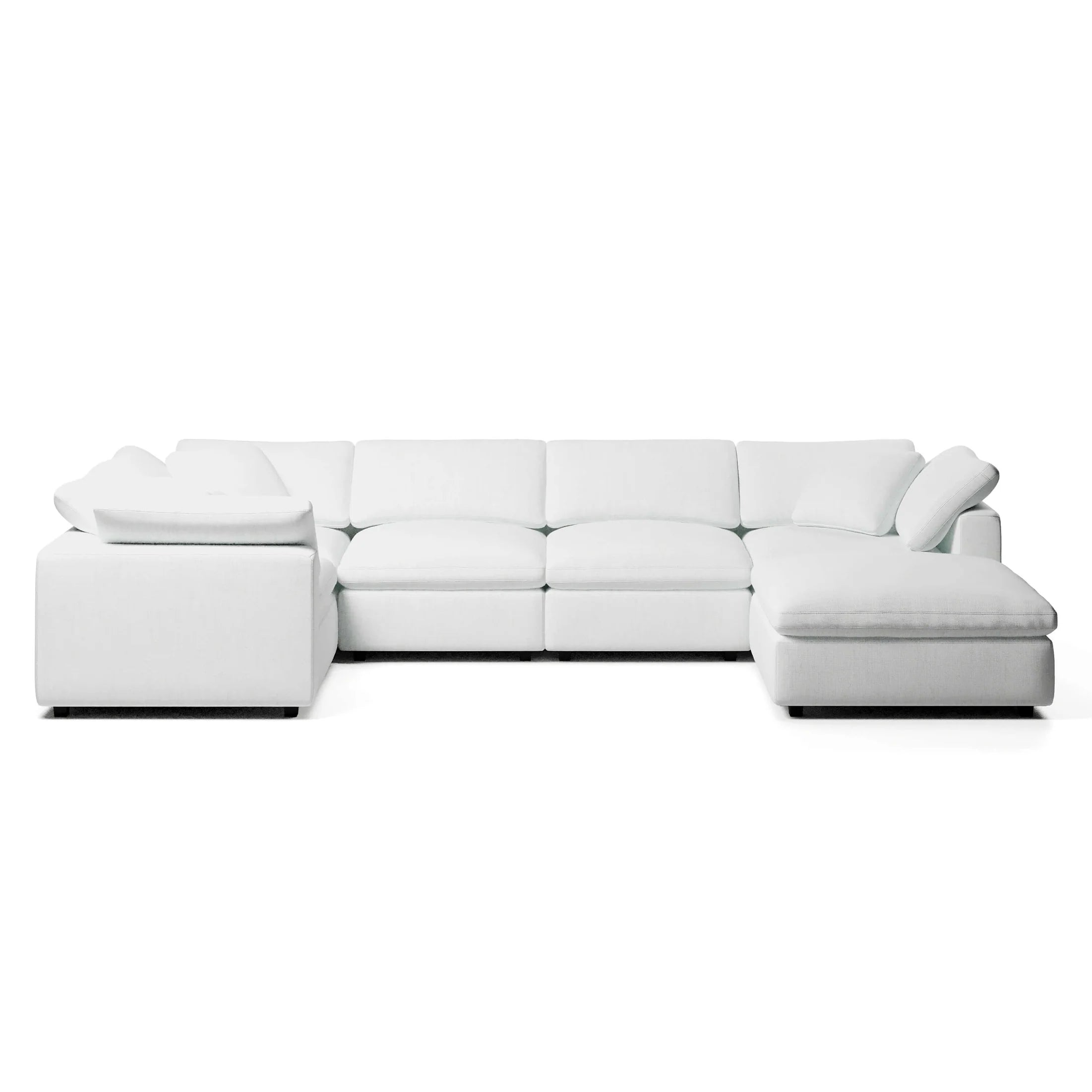 CouchHaus | Comfy Five-Seater & Ottoman L-Sectional | Modular Sofas & Couches