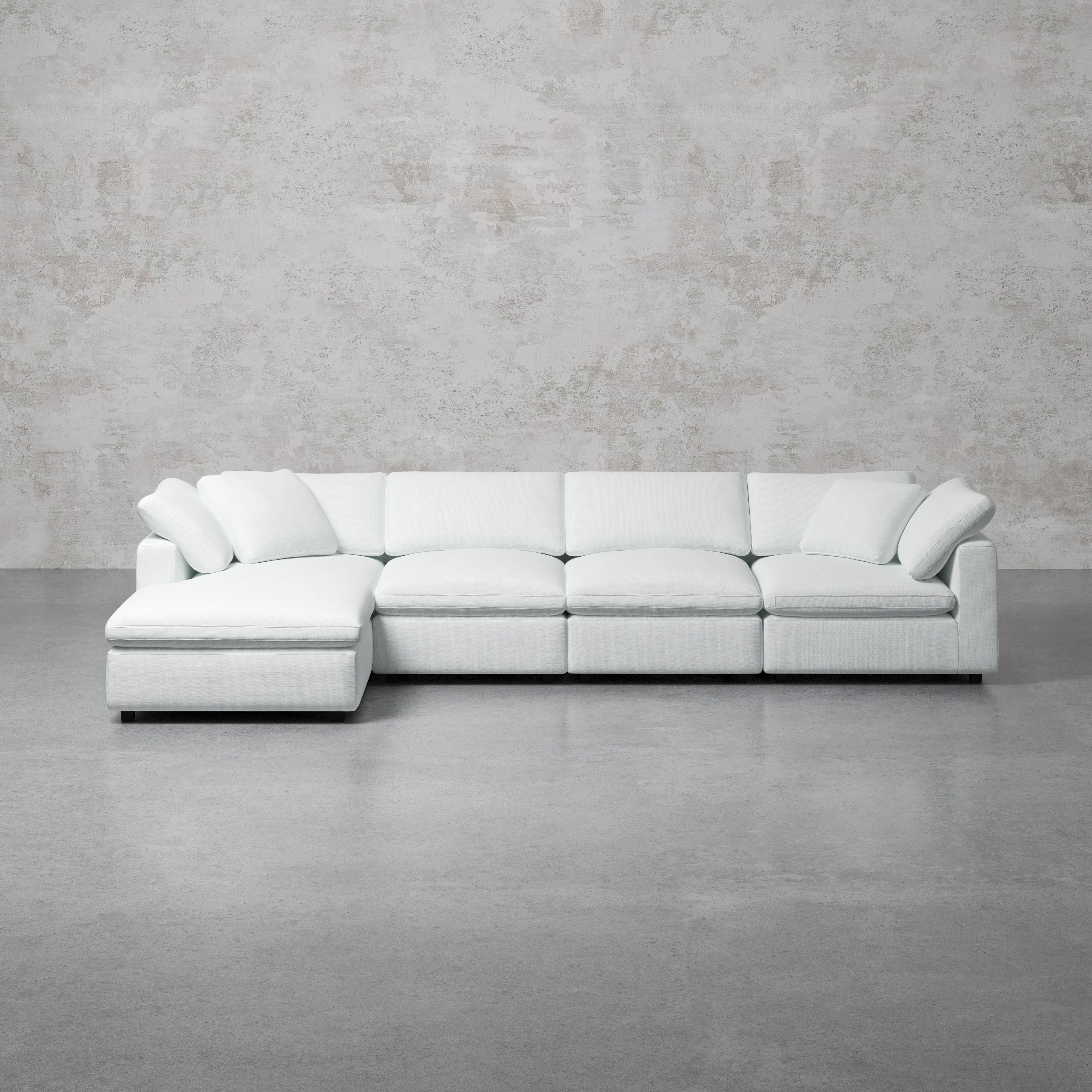 Comfy Modular Sofa - 4-Seater Chaise Sectional - Left Hand Facing