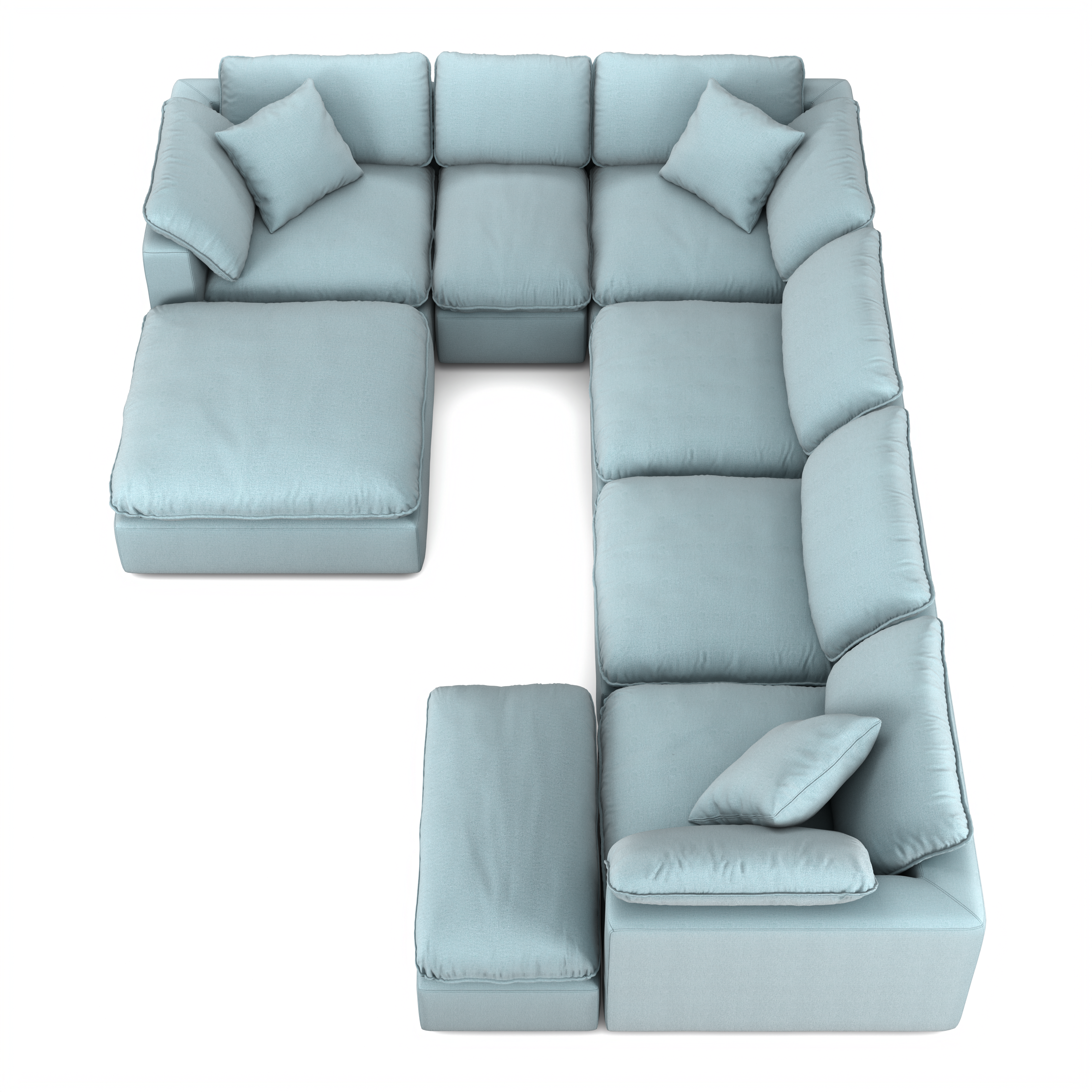 Custom 6-Seater U-Shaped Sectional