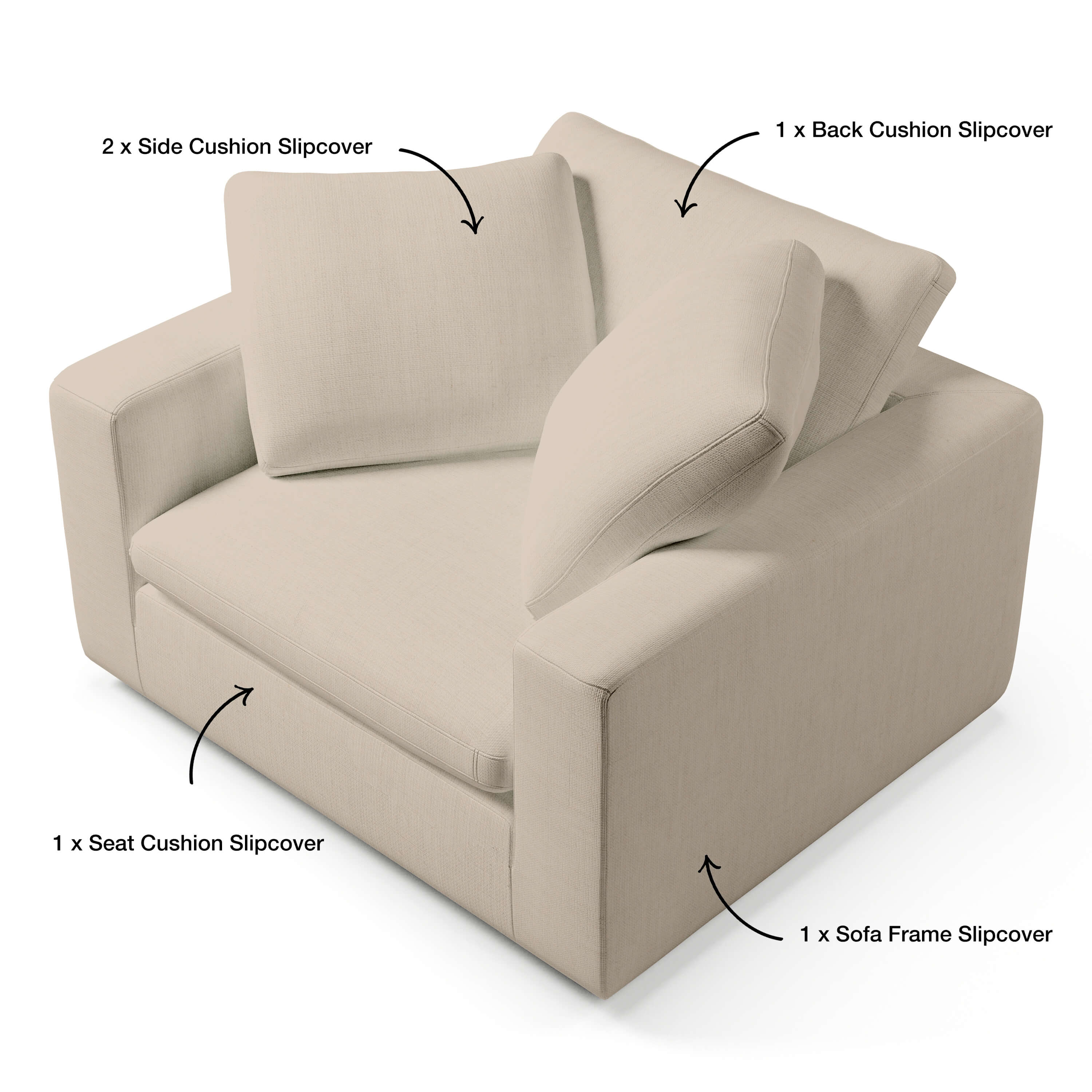 Sofa Chair Covers | Armchair Slipcover Replacement | Couch Haus