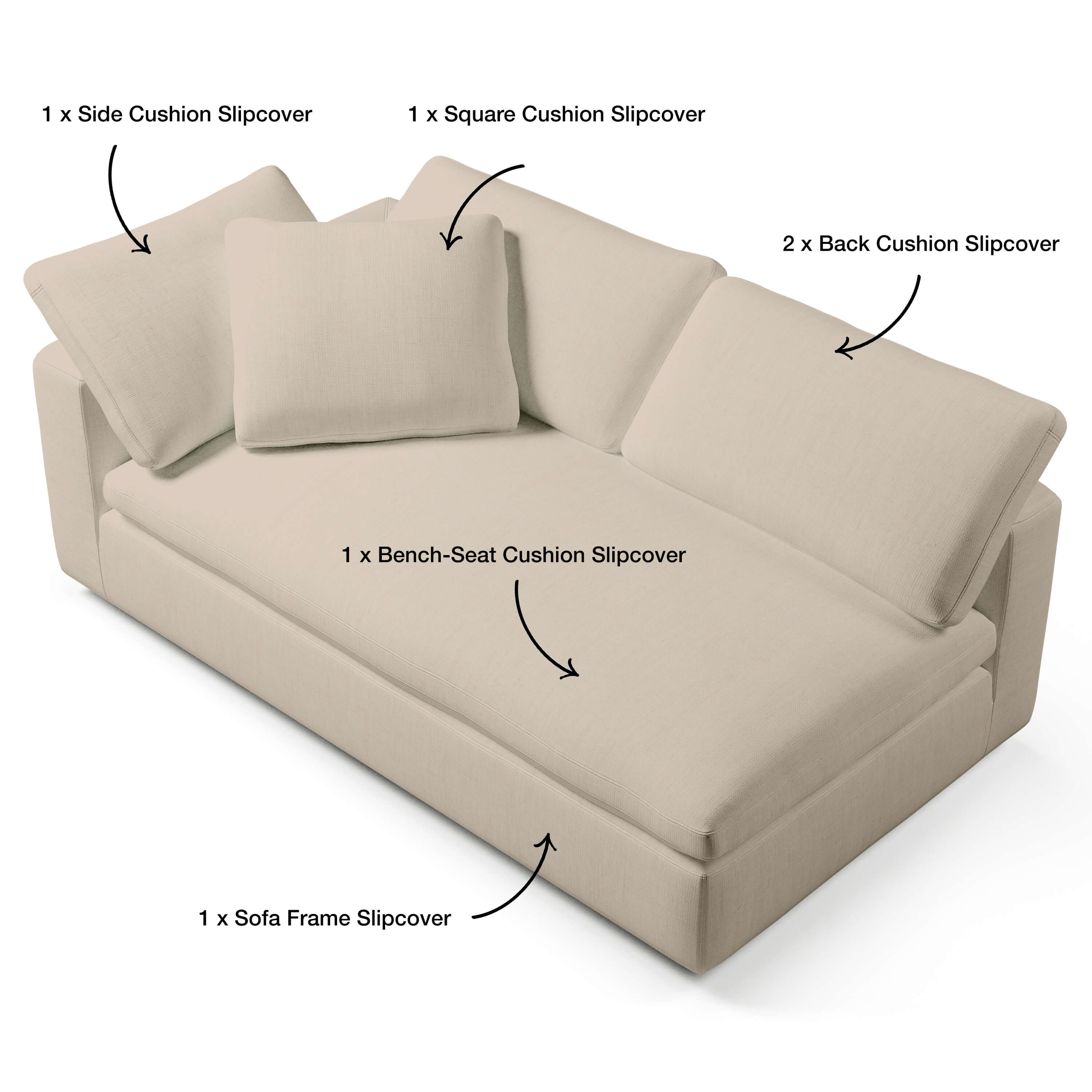 Left Arm Sofa Slipcover | Stylish Sofa Covers | Couch Haus