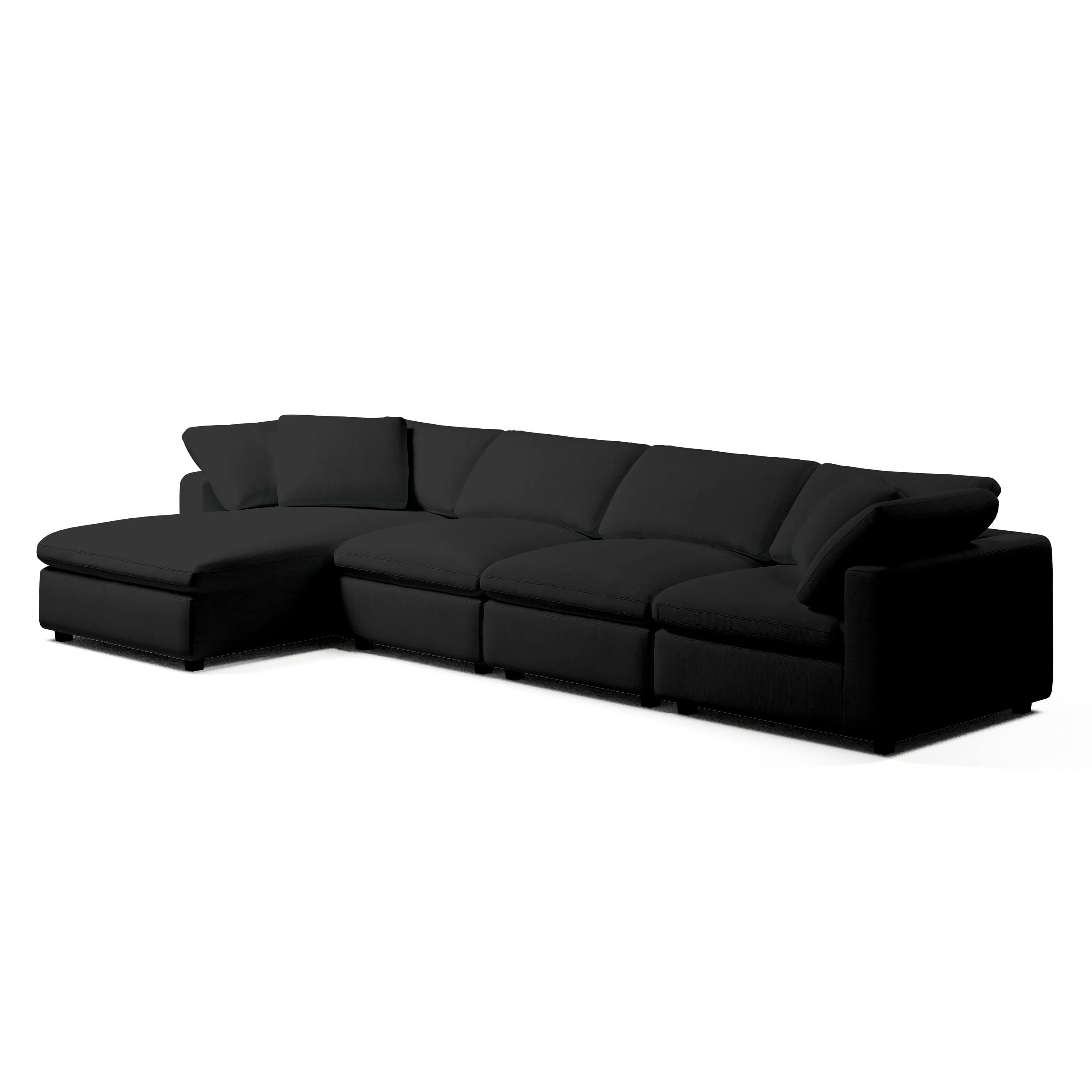 Comfy Modular Sofa - 4-Seater Chaise Sectional - Left Hand Facing