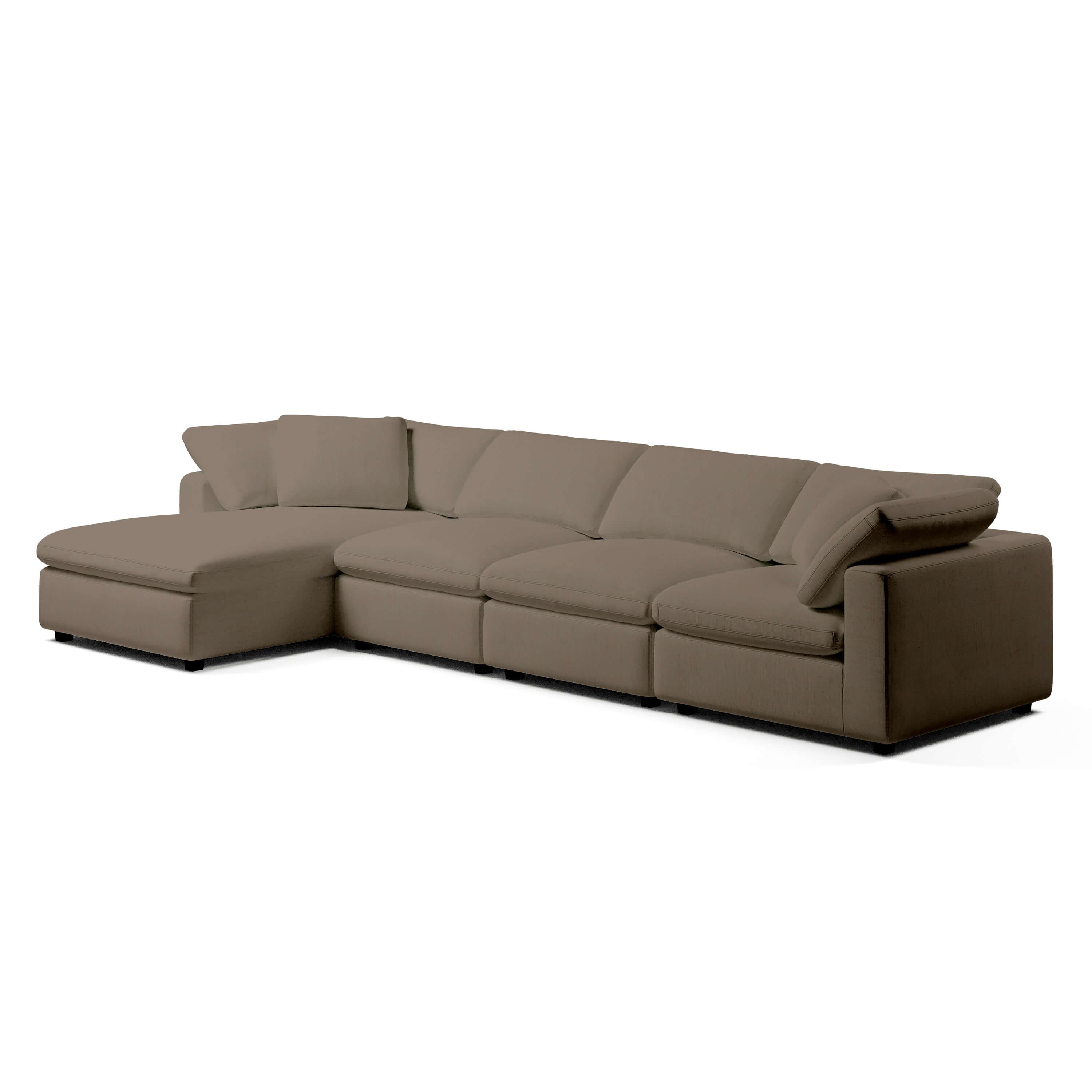 Comfy Modular Sofa - 4-Seater Chaise Sectional - Left Hand Facing