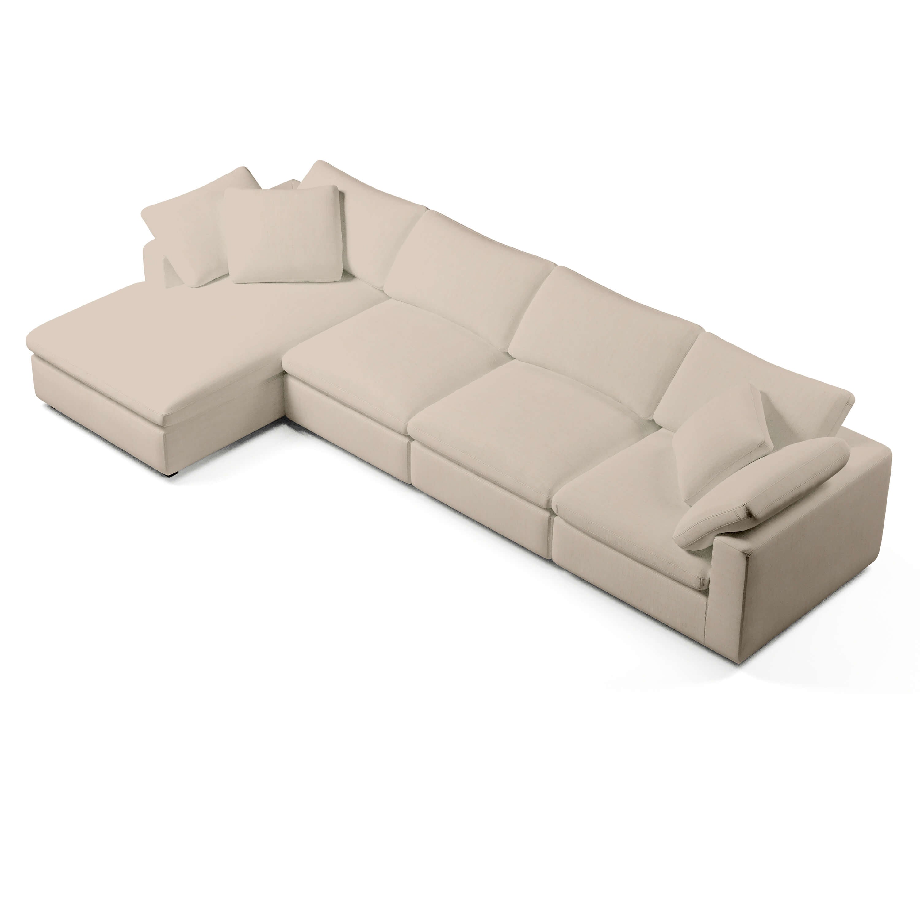 Comfy Modular Sofa - 4-Seater Chaise Sectional - Left Hand Facing