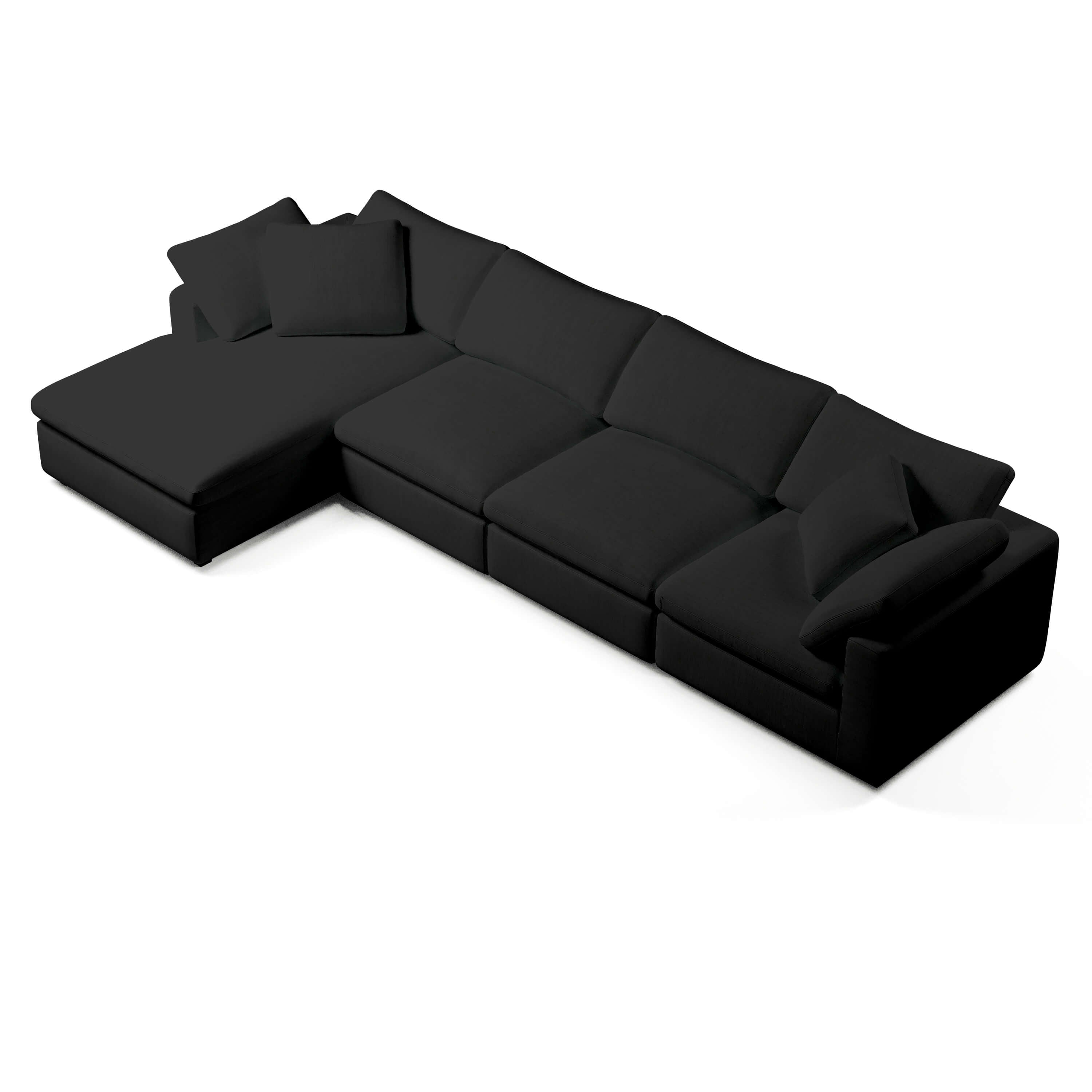 Comfy Modular Sofa - 4-Seater Chaise Sectional - Left Hand Facing