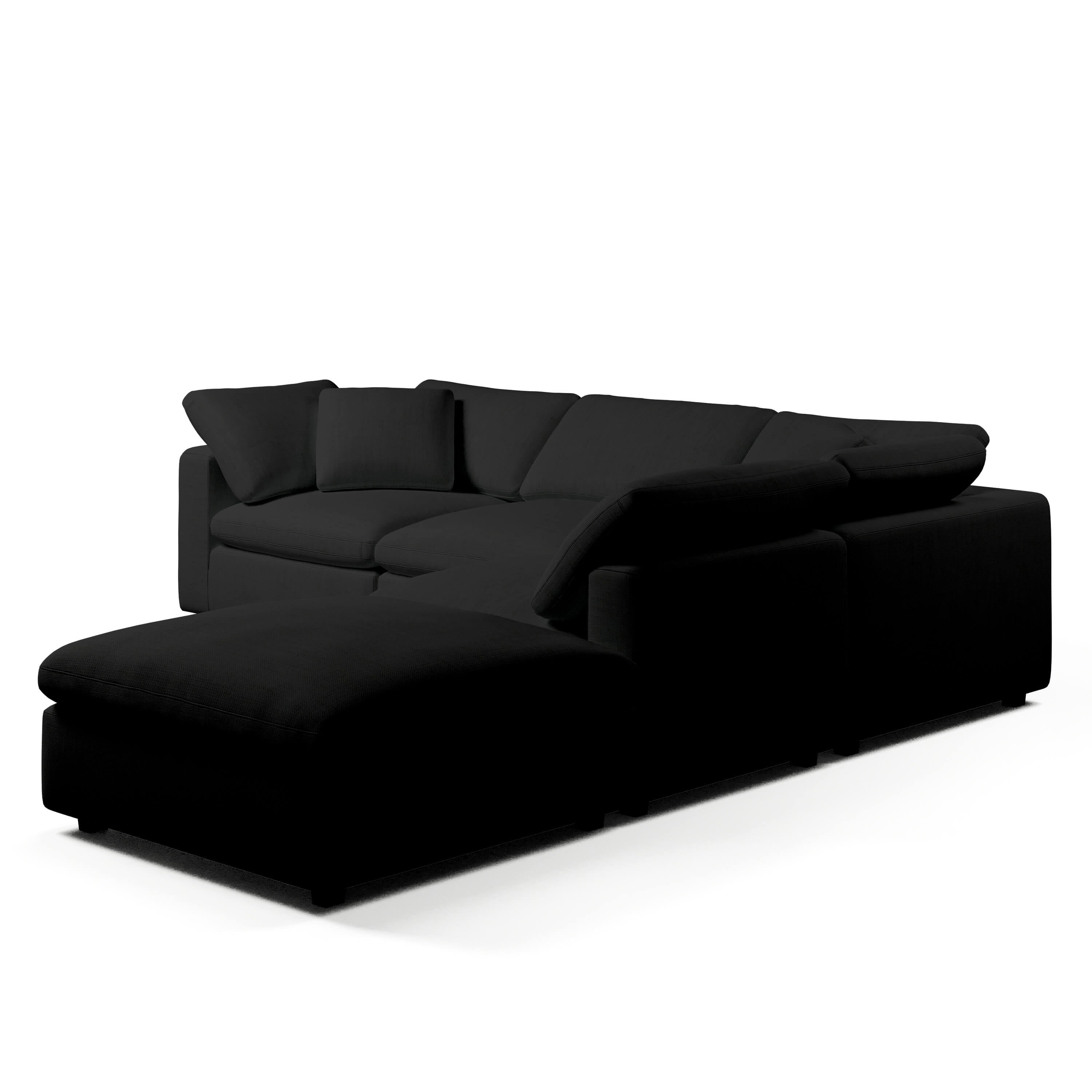 Comfy Modular Sofa - 4-Seater L-Sectional & Ottoman