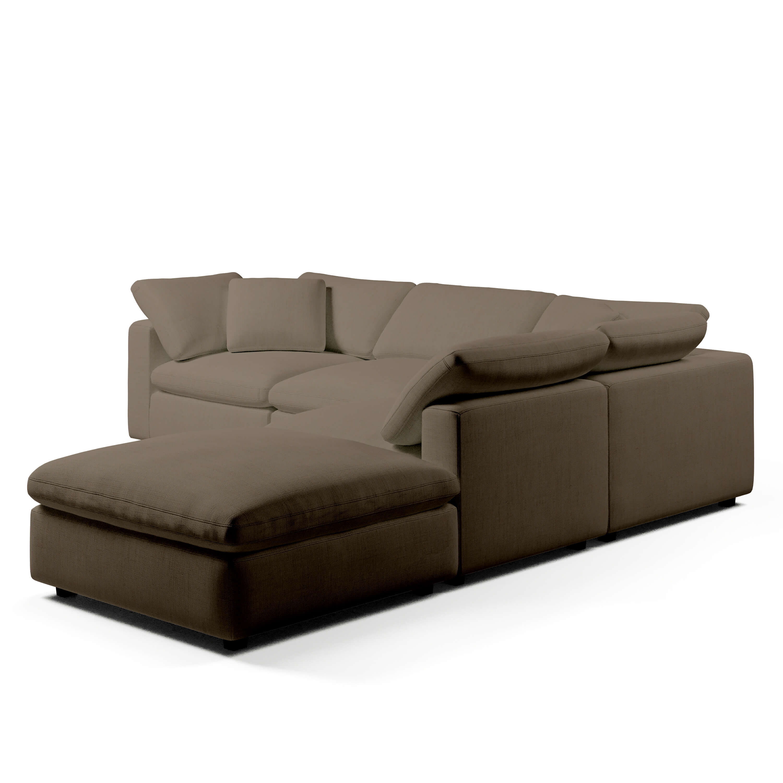 Comfy Modular Sofa - 4-Seater L-Sectional & Ottoman