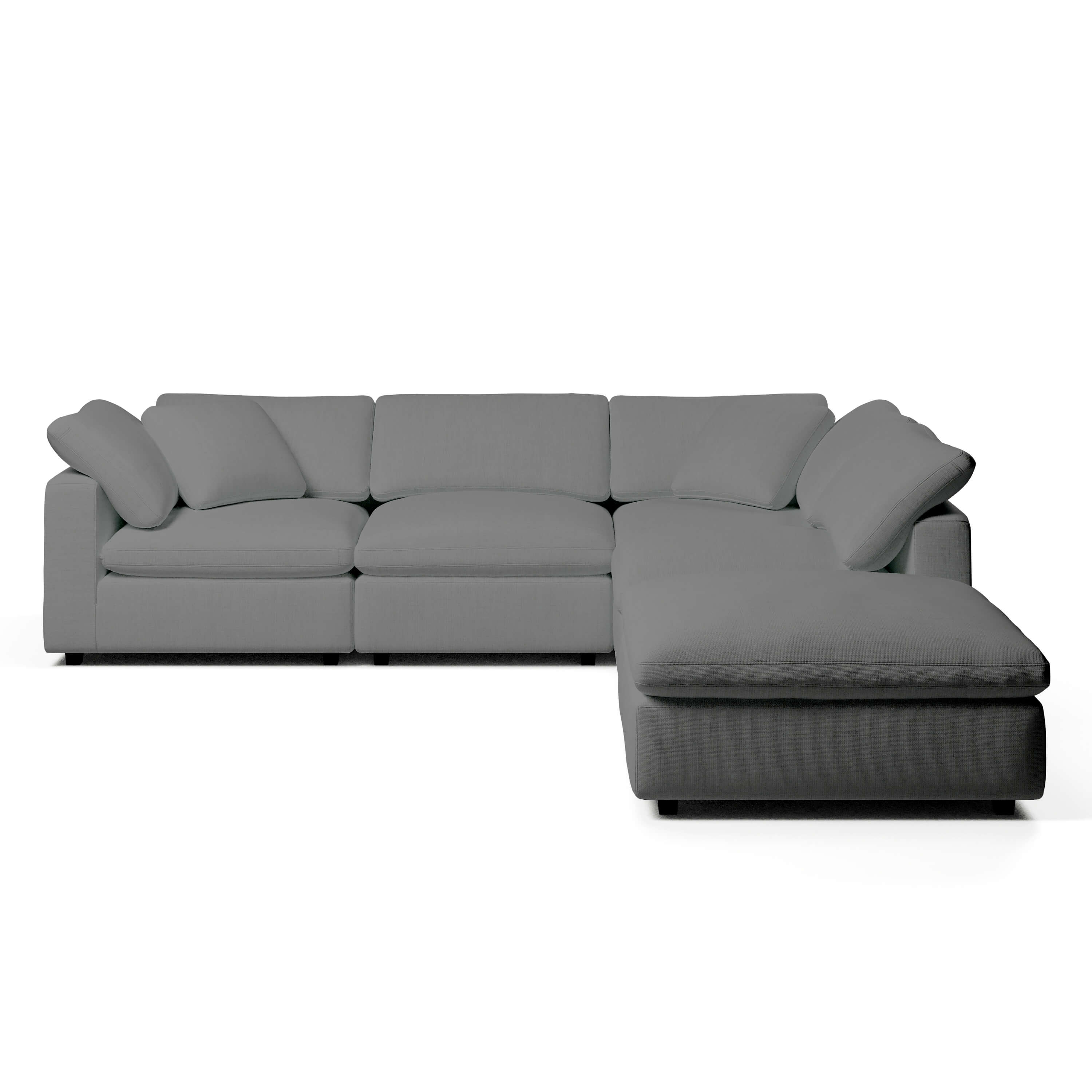 Comfy Modular Sofa - 4-Seater L-Sectional & Ottoman