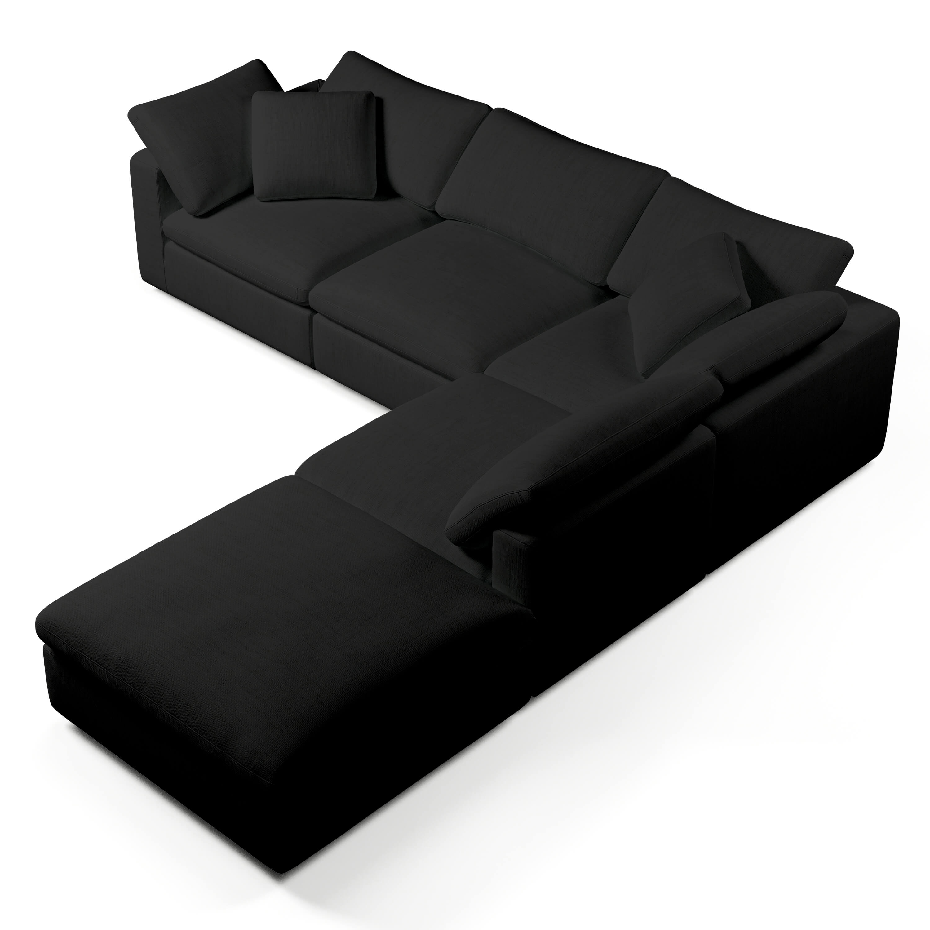 Comfy Modular Sofa - 4-Seater L-Sectional & Ottoman