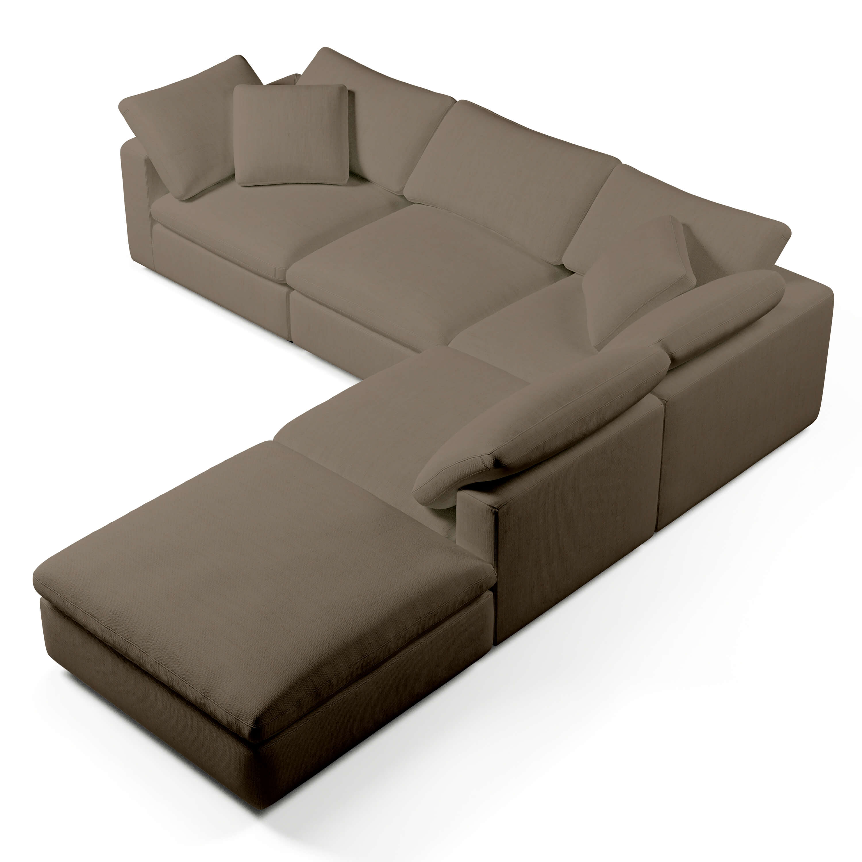 Comfy Modular Sofa - 4-Seater L-Sectional & Ottoman