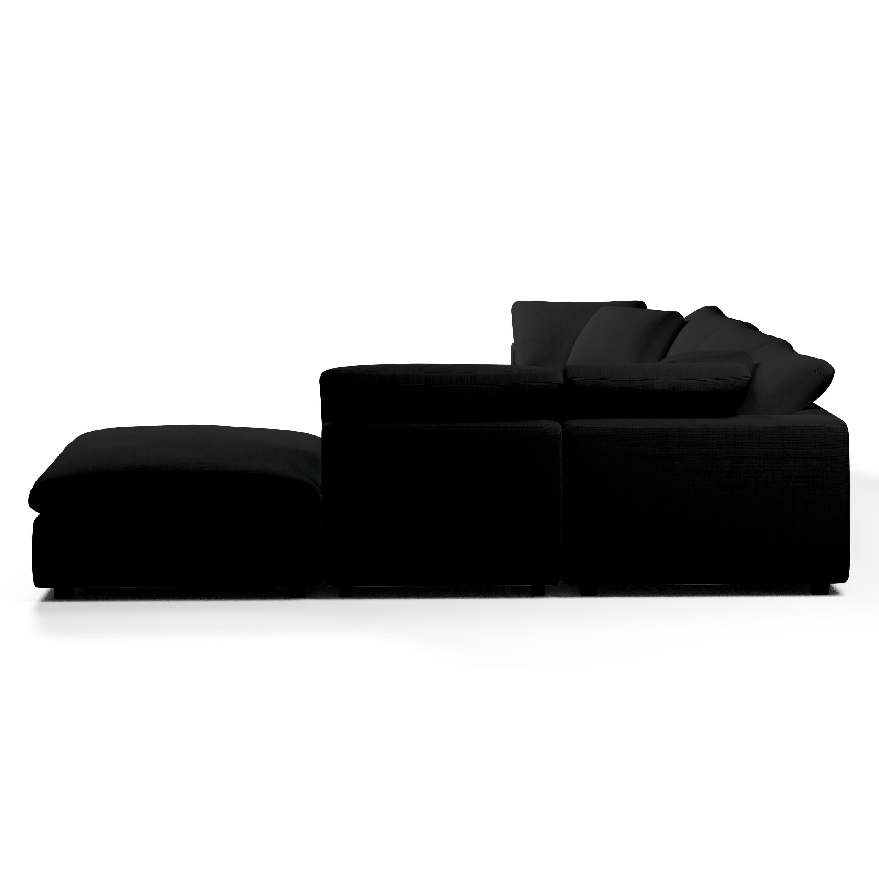 Comfy Modular Sofa - 4-Seater L-Sectional & Ottoman