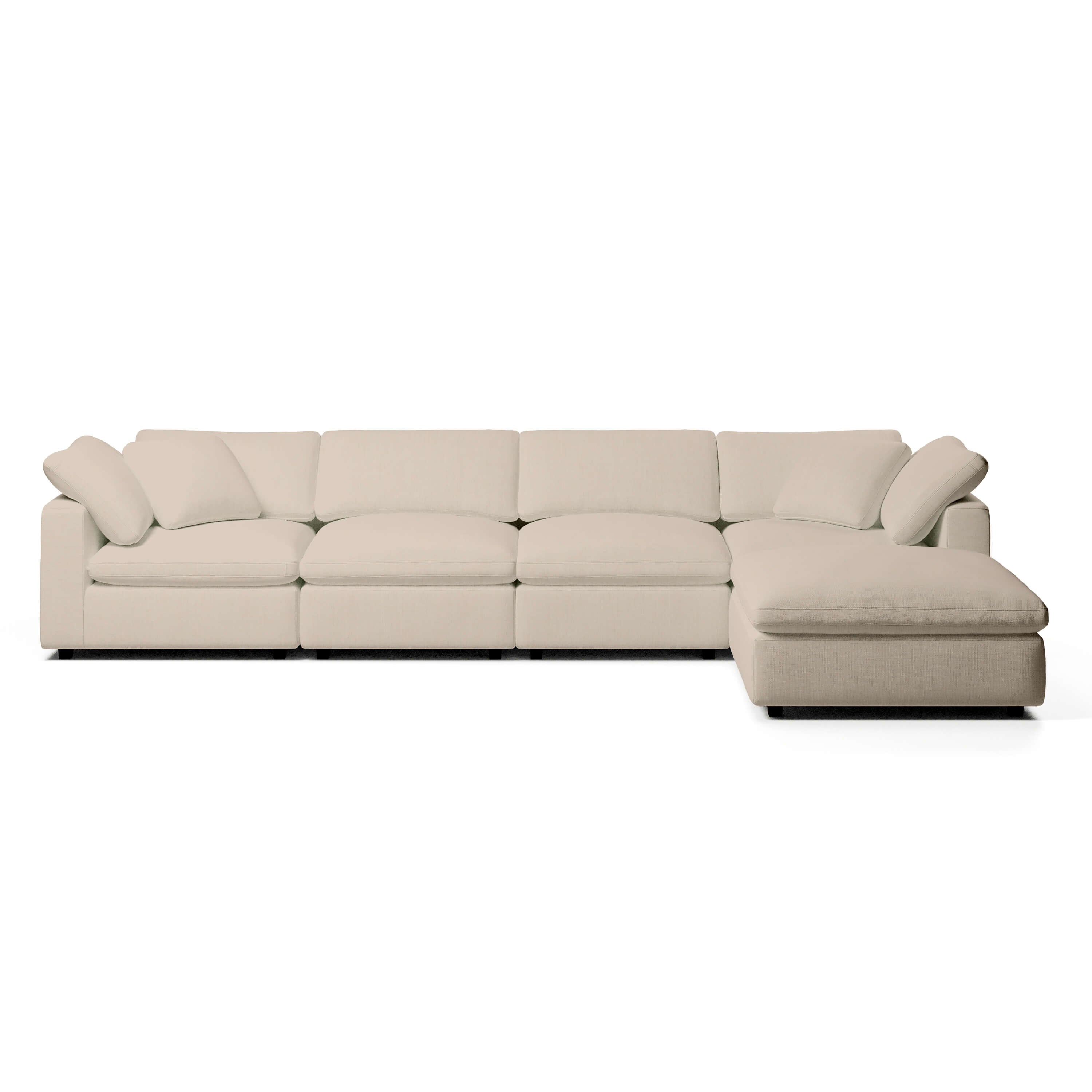 Comfy Modular Sofa - 4-Seater L-Sectional & Ottoman