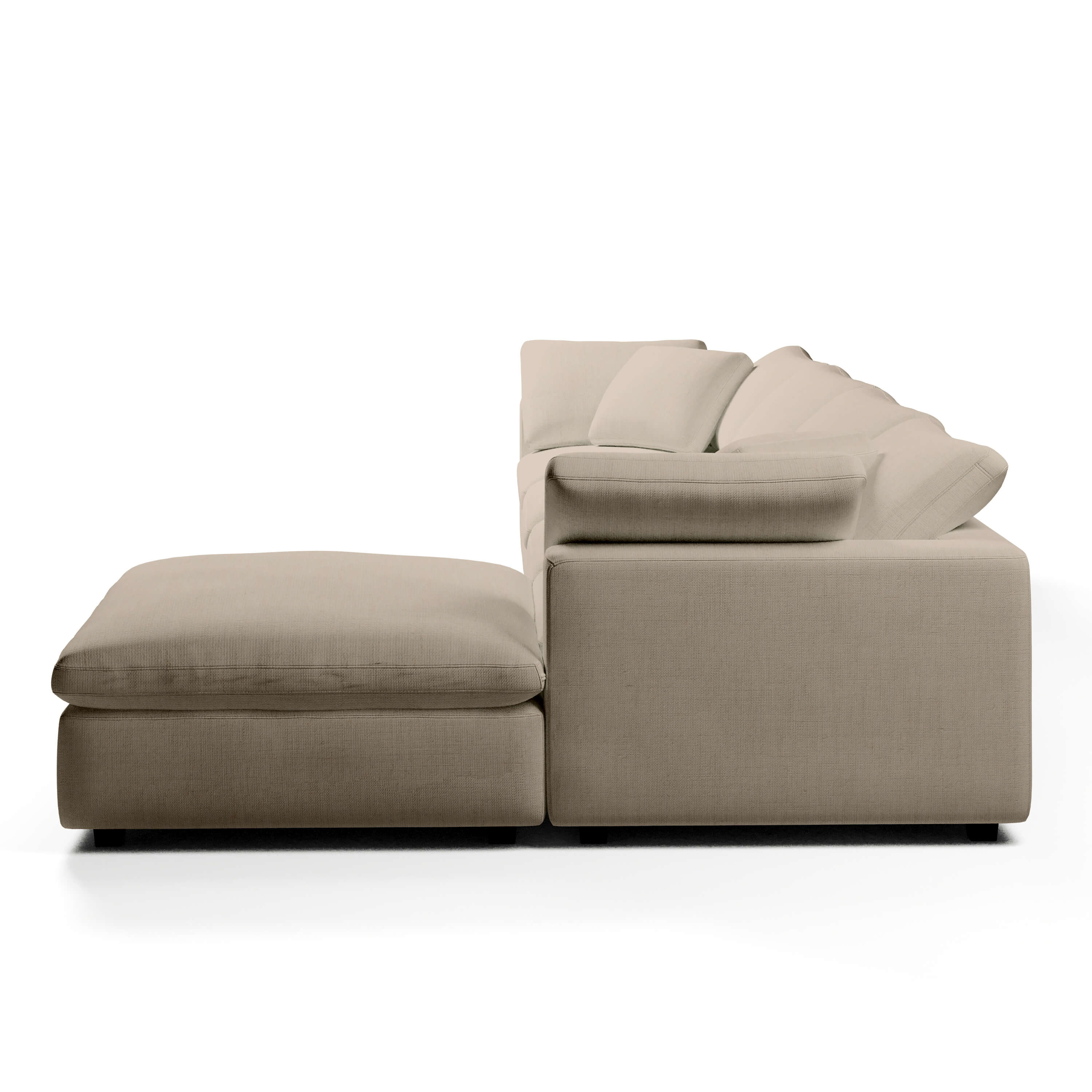 Comfy Modular Sofa - 4-Seater L-Sectional & Ottoman