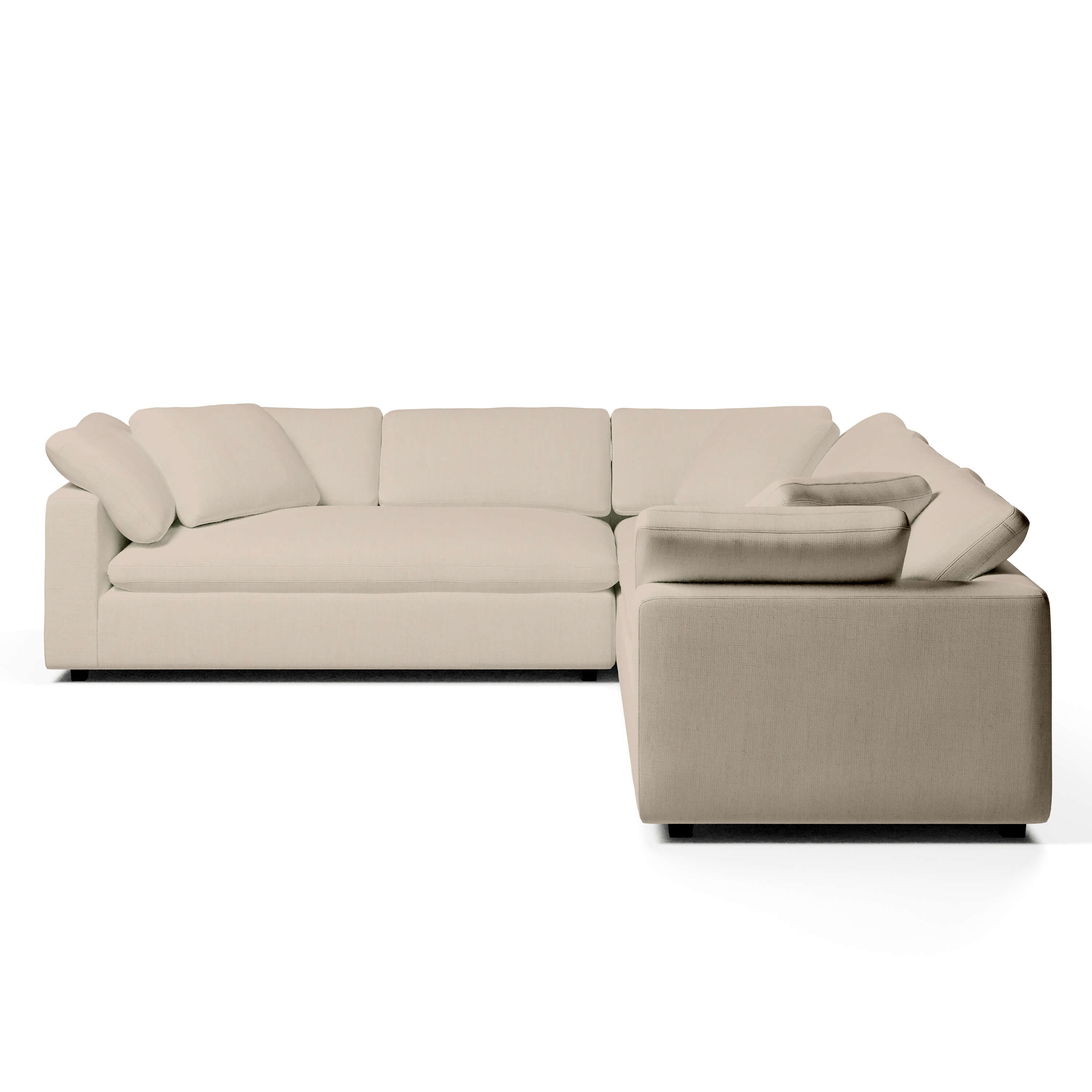 Comfy Modular Sofa - 5-Seater Bench-Seat L-Sectional