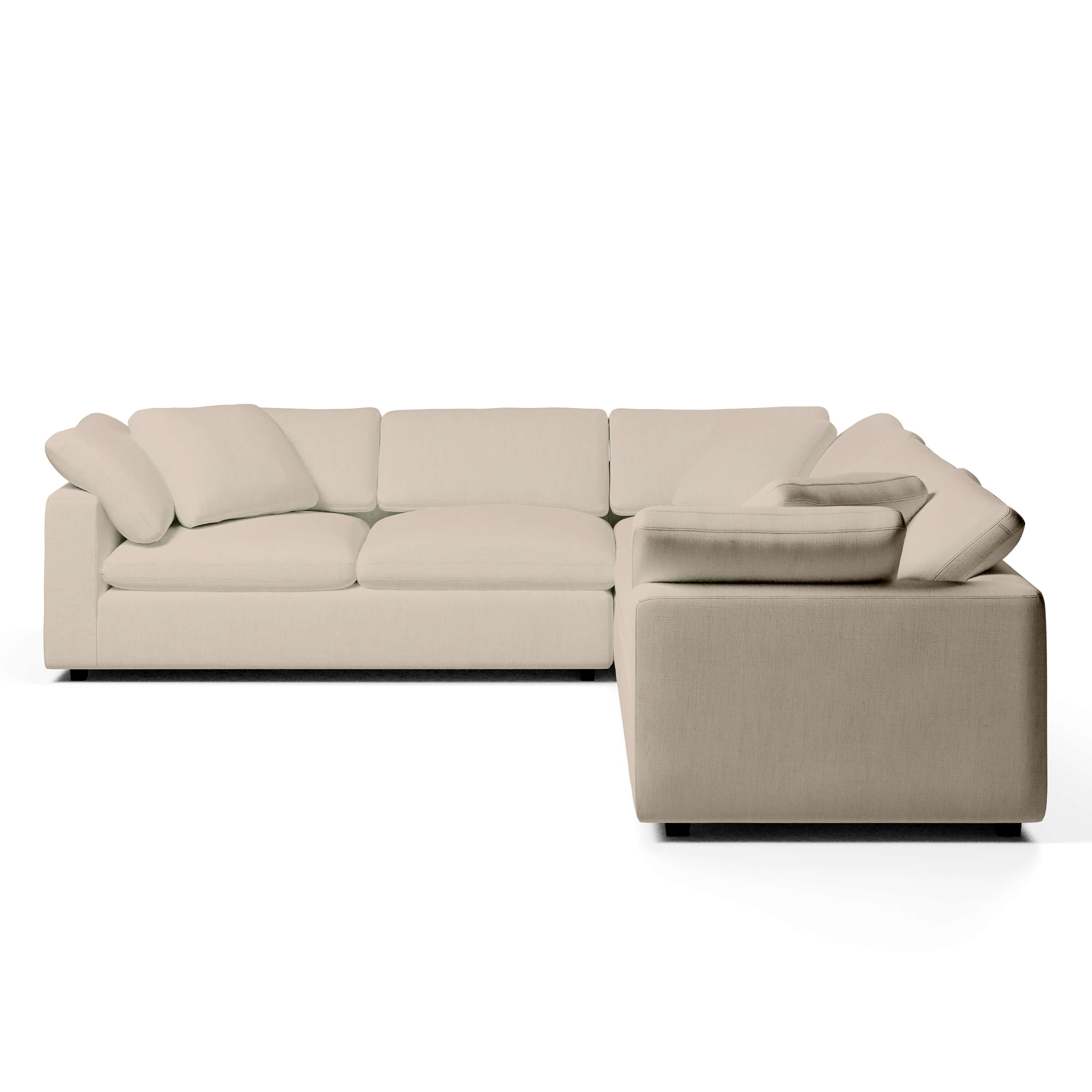 Comfy Modular Sofa - 5-Seater Bench-Seat L-Sectional