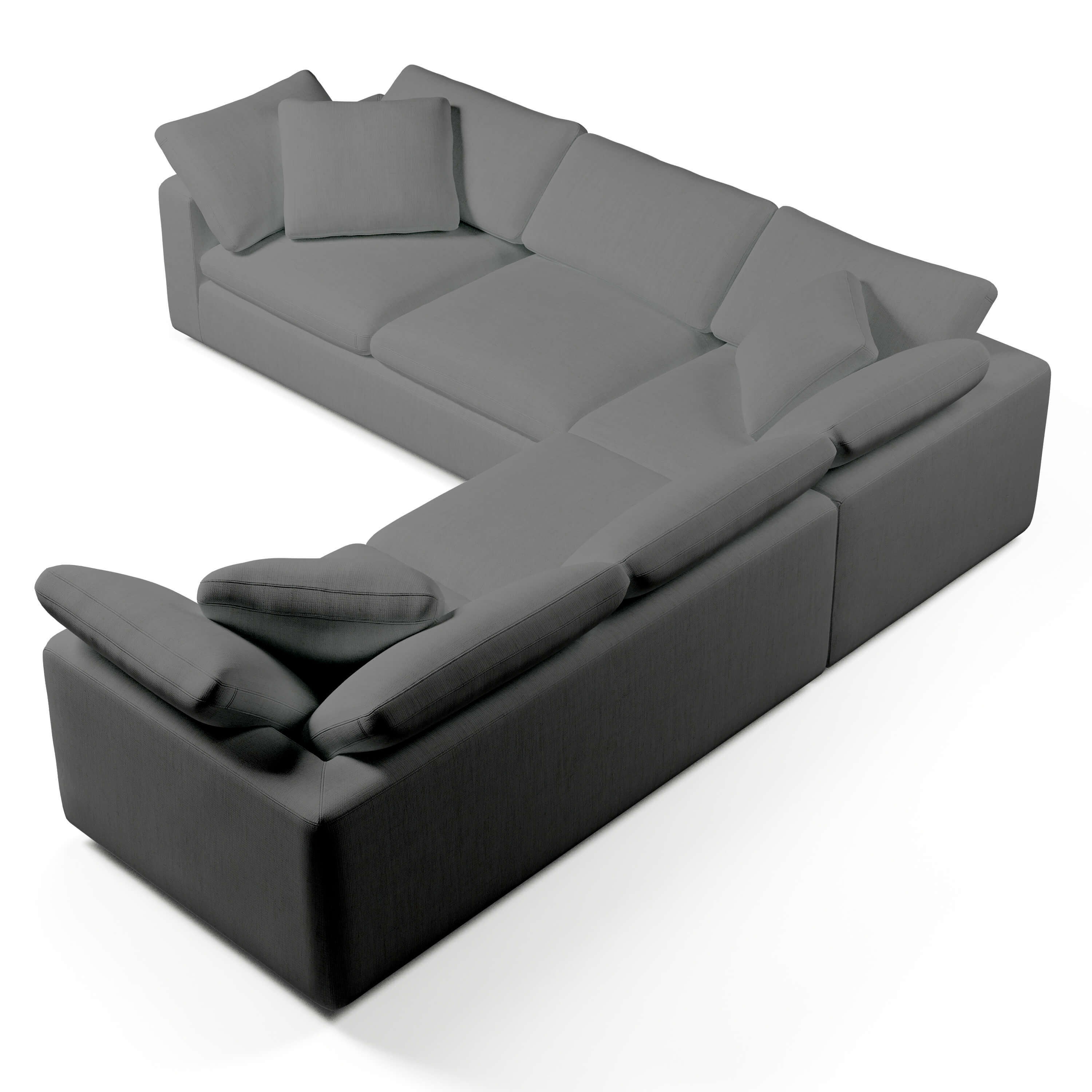 Comfy Modular Sofa - 5-Seater Bench-Seat L-Sectional