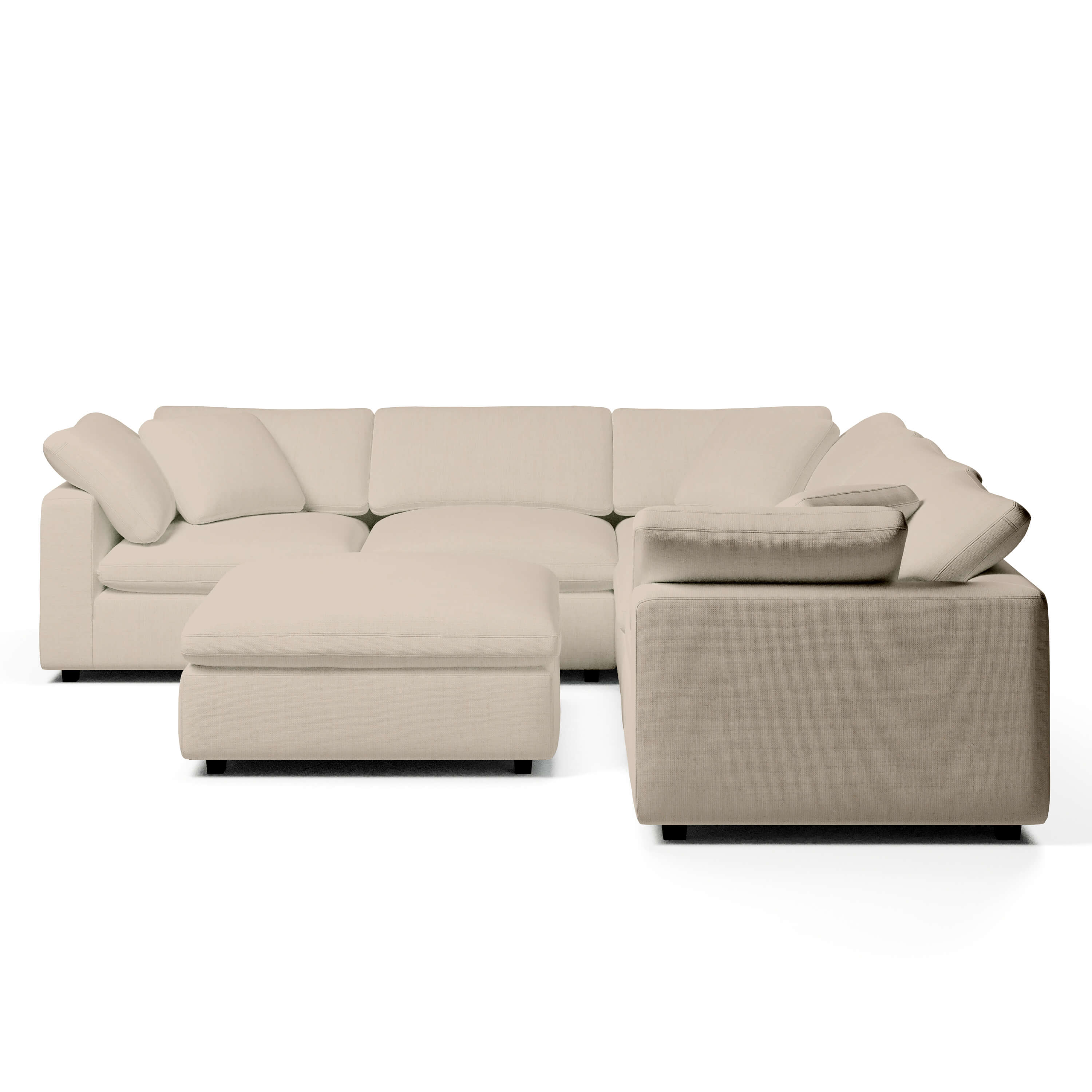 Comfy Modular Sofa - 5-Seater & Ottoman