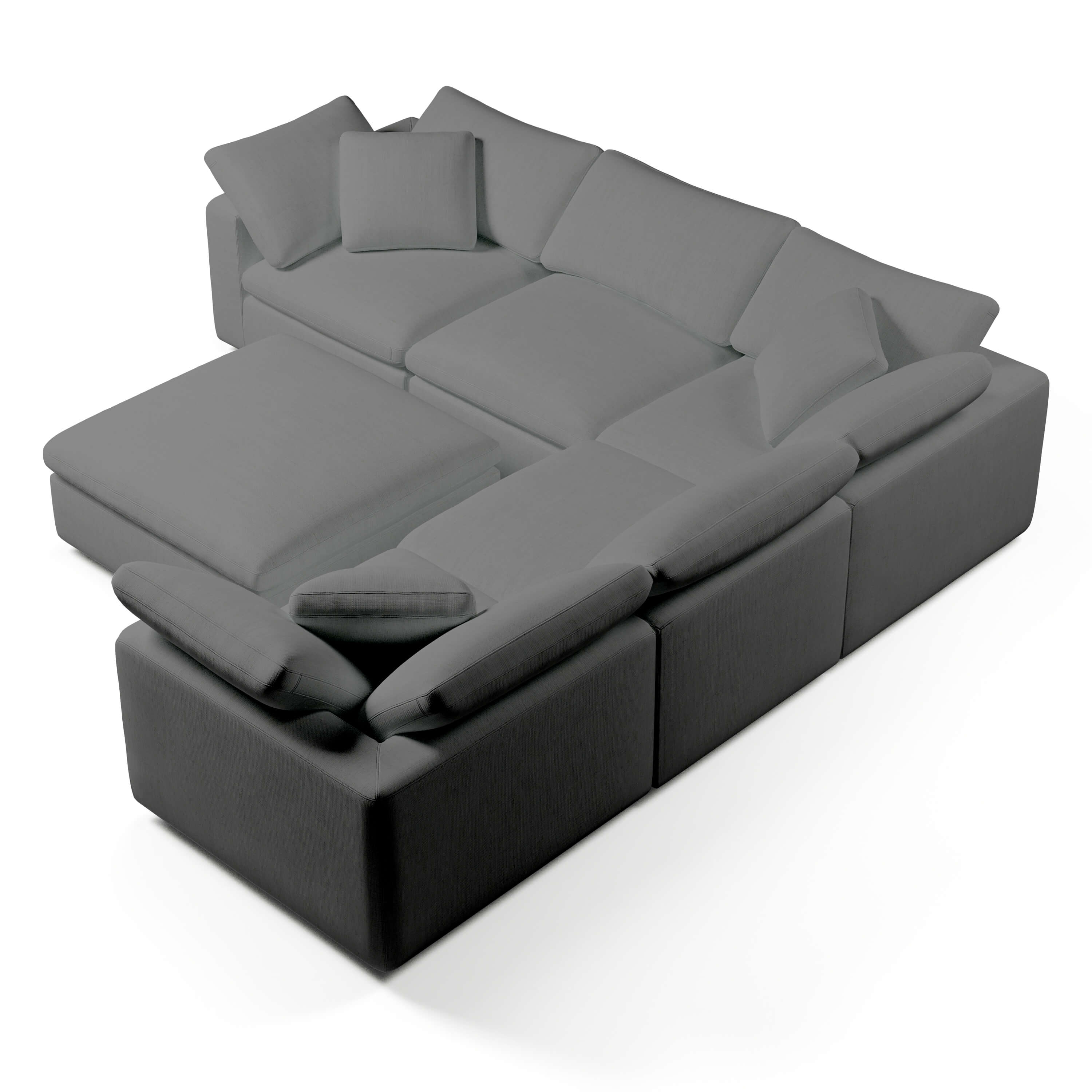 Comfy Modular Sofa - 5-Seater & Ottoman