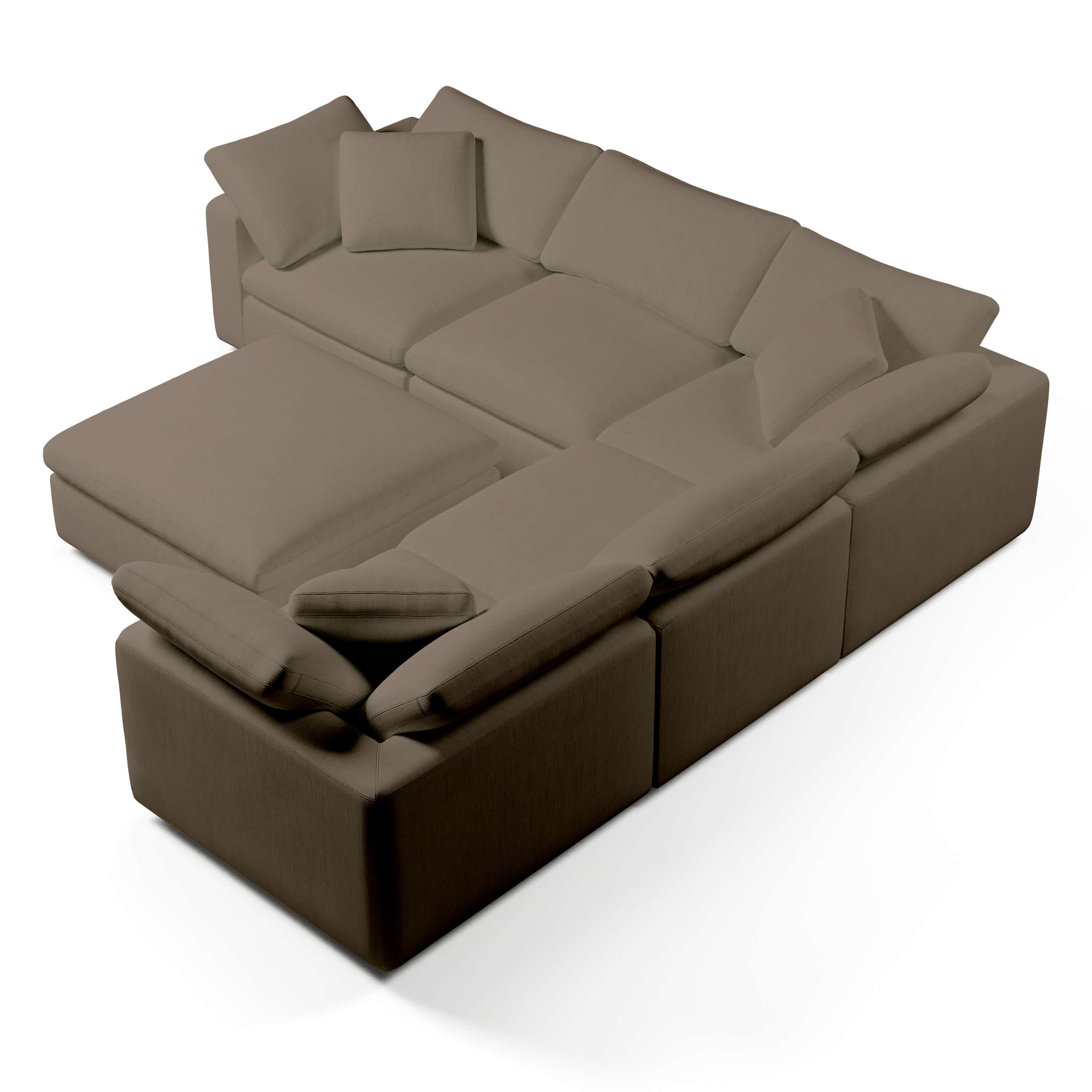 Comfy Modular Sofa - 5-Seater & Ottoman