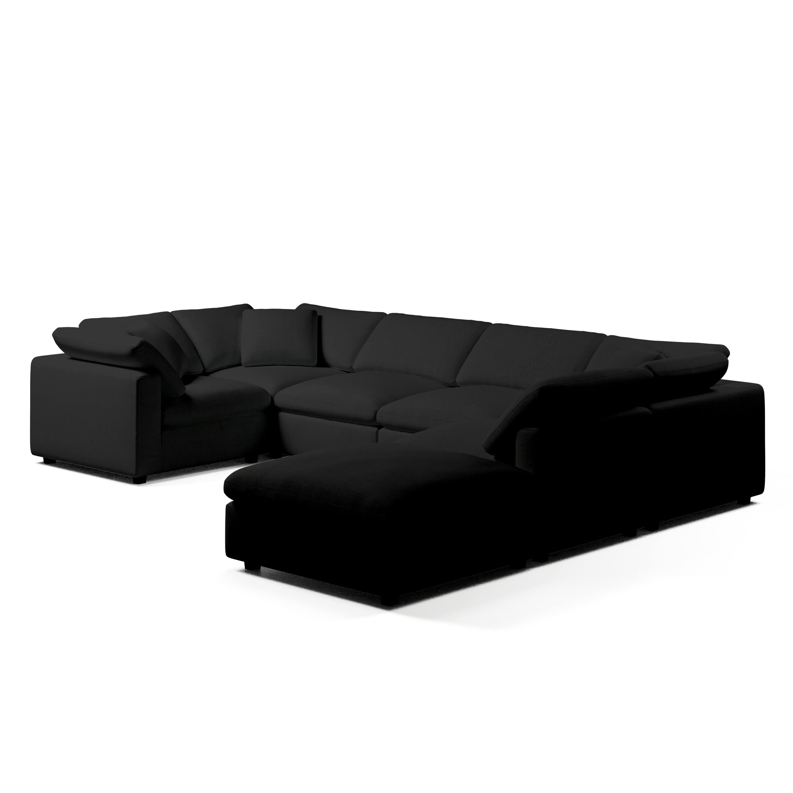 Comfy Modular Sofa - 6-Seater & Ottoman U-Sectional