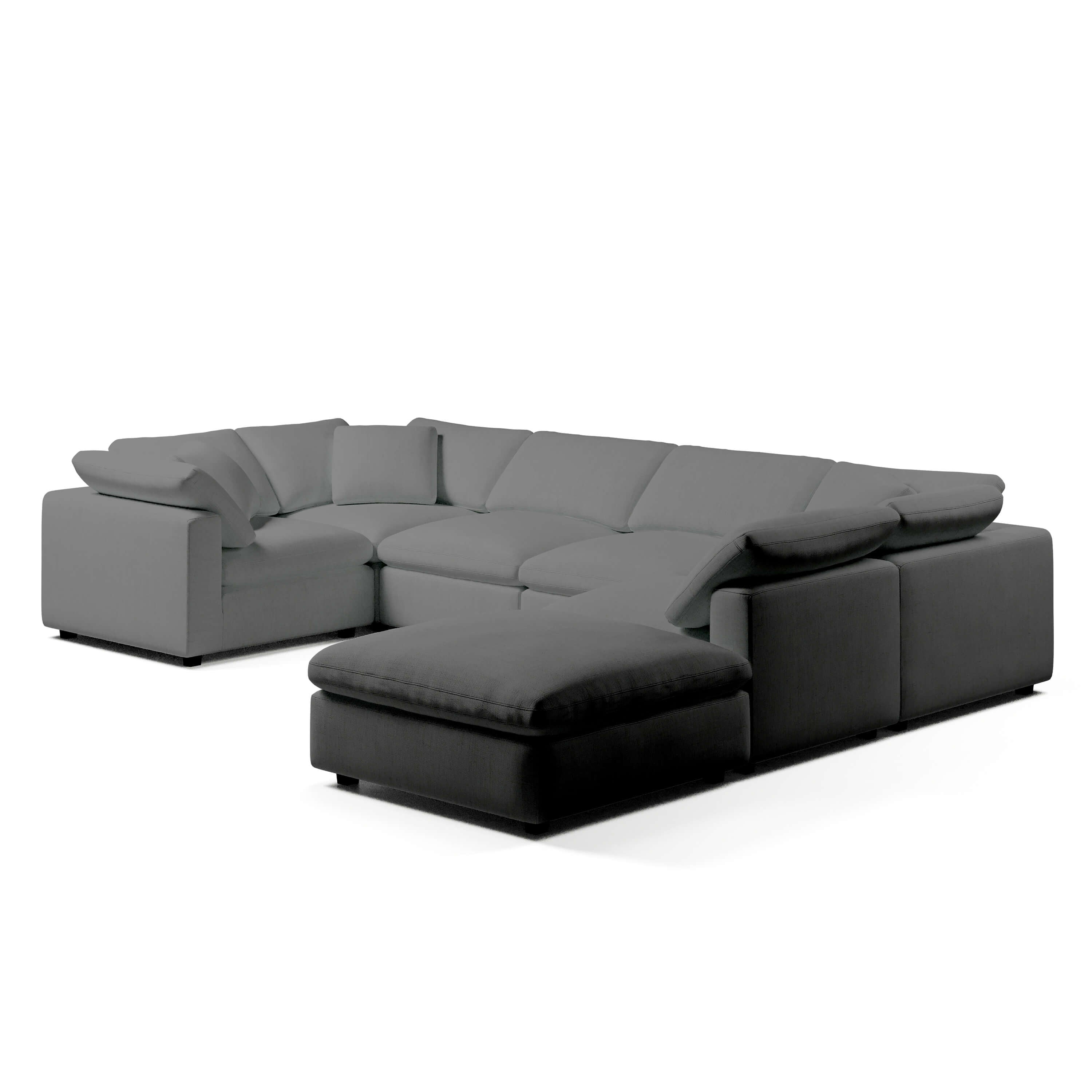 U-Sectional Sofa and Ottoman | U-Sectional Ottoman | Couch Haus