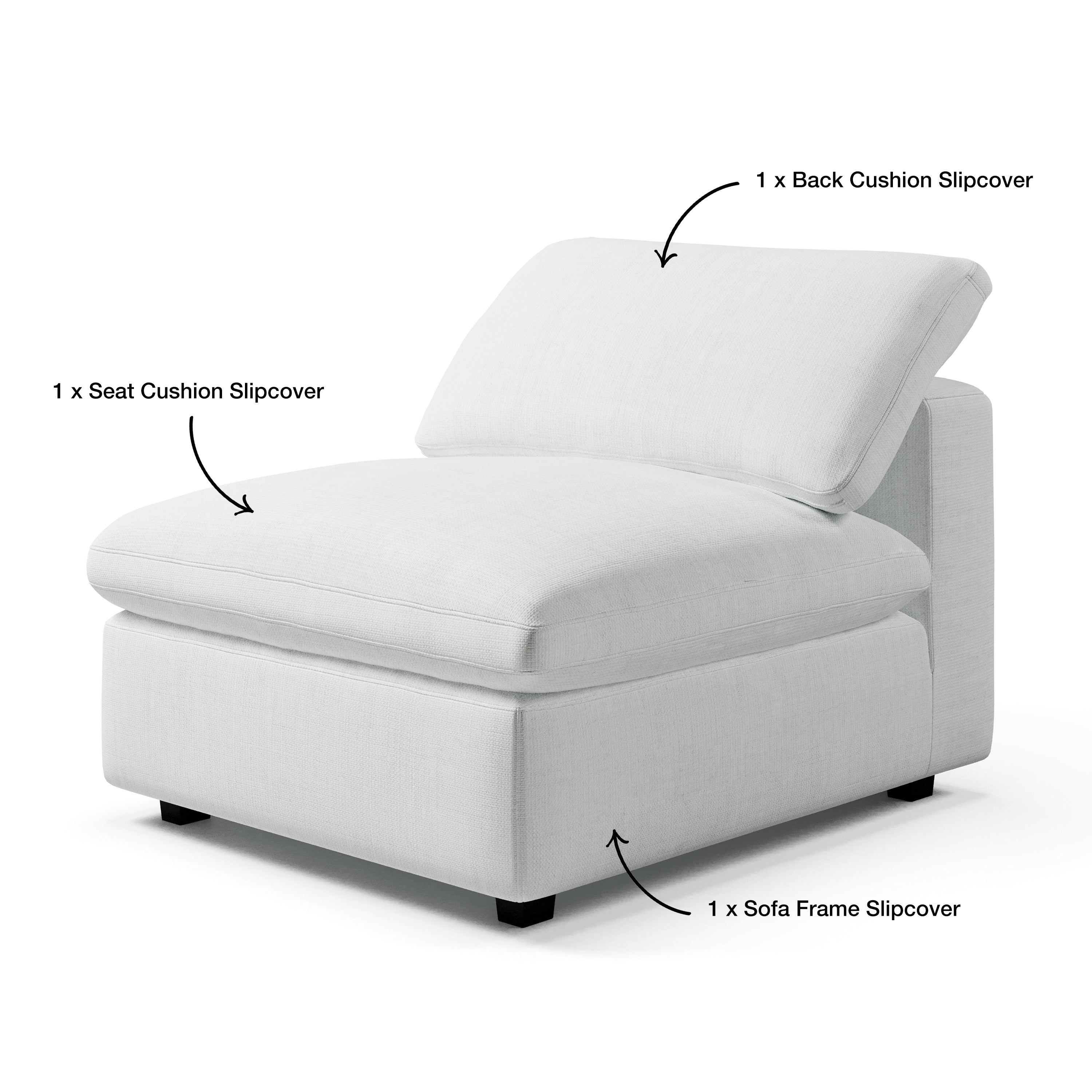 Armless Chair Slipcover | Comfortable Sofa Slipcover | Couch Haus