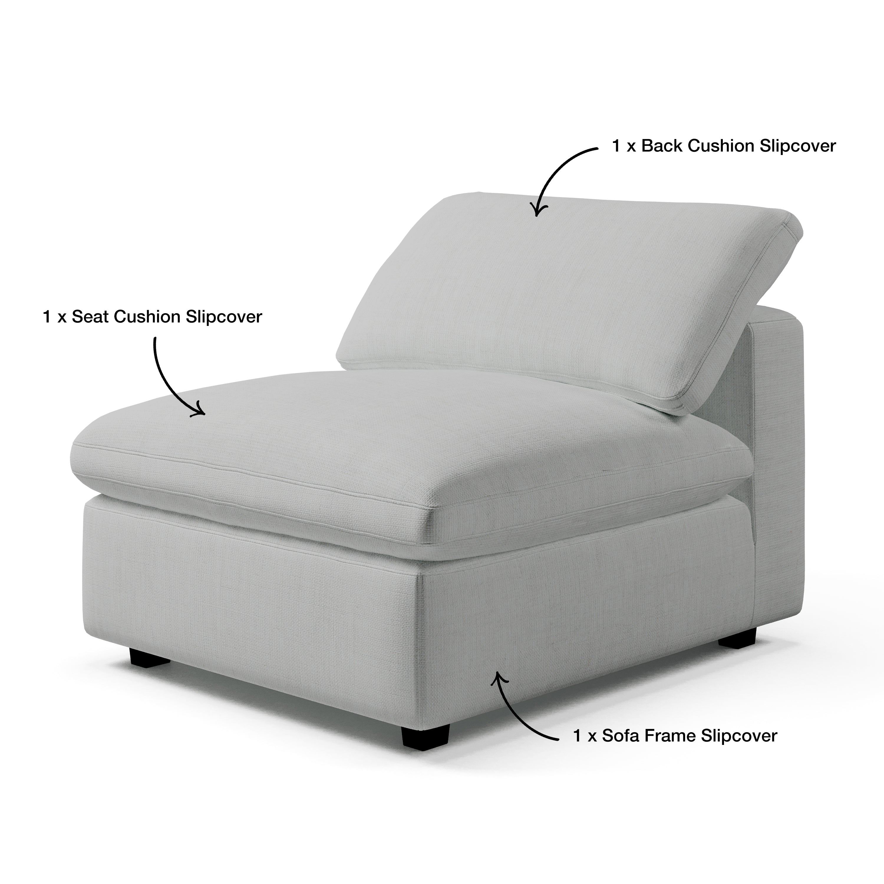 Armless Chair Slipcover | Comfortable Sofa Slipcover | Couch Haus