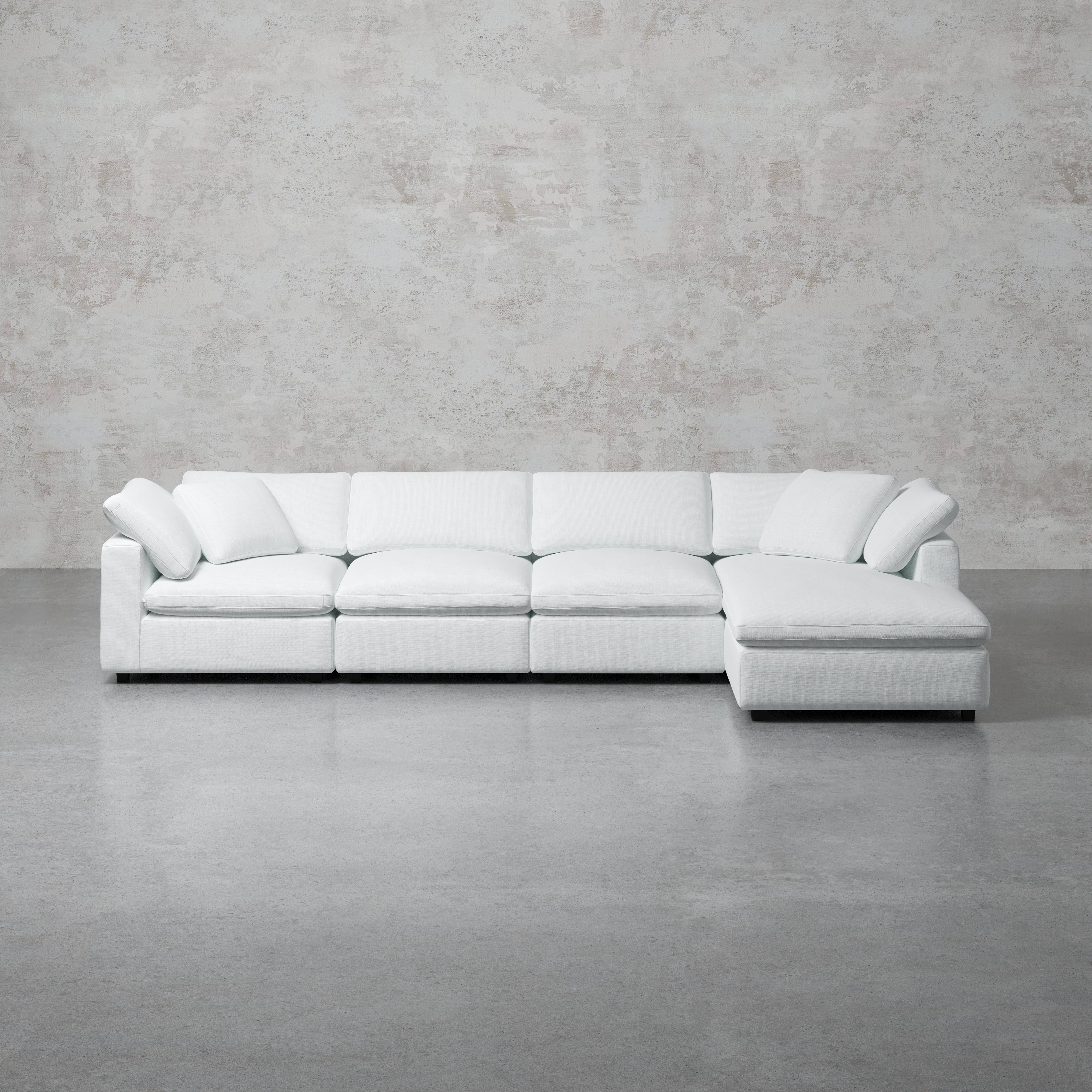 Comfy Modular Sofa - 4-Seater Chaise Sectional - Right Hand Facing