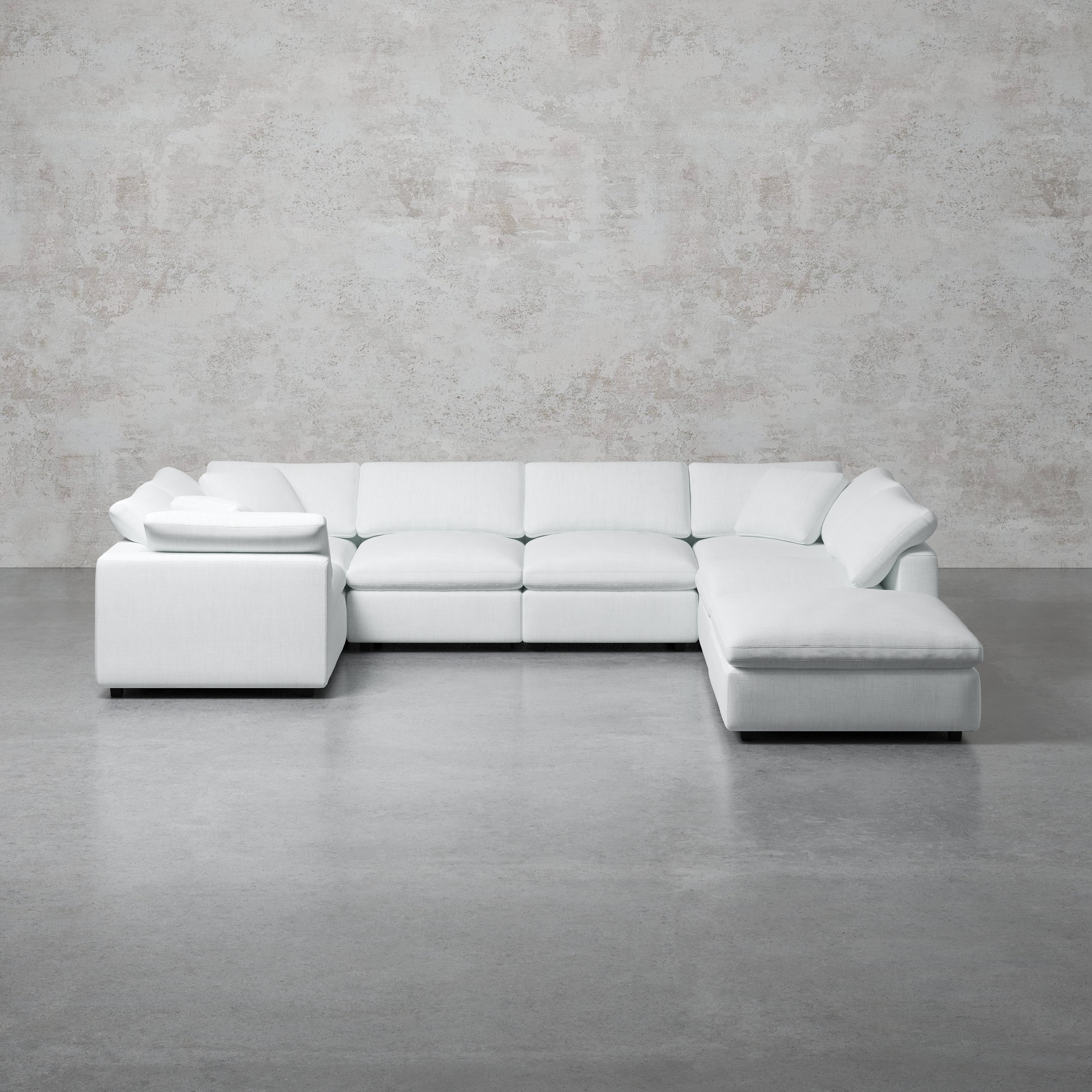 Comfy Modular Sofa - 6-Seater & Ottoman U-Sectional