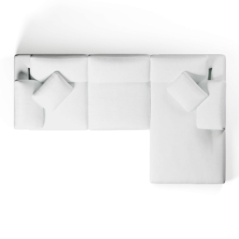 White Chaise Sofa | Modular 3 Seater Sofa | Couch Haus