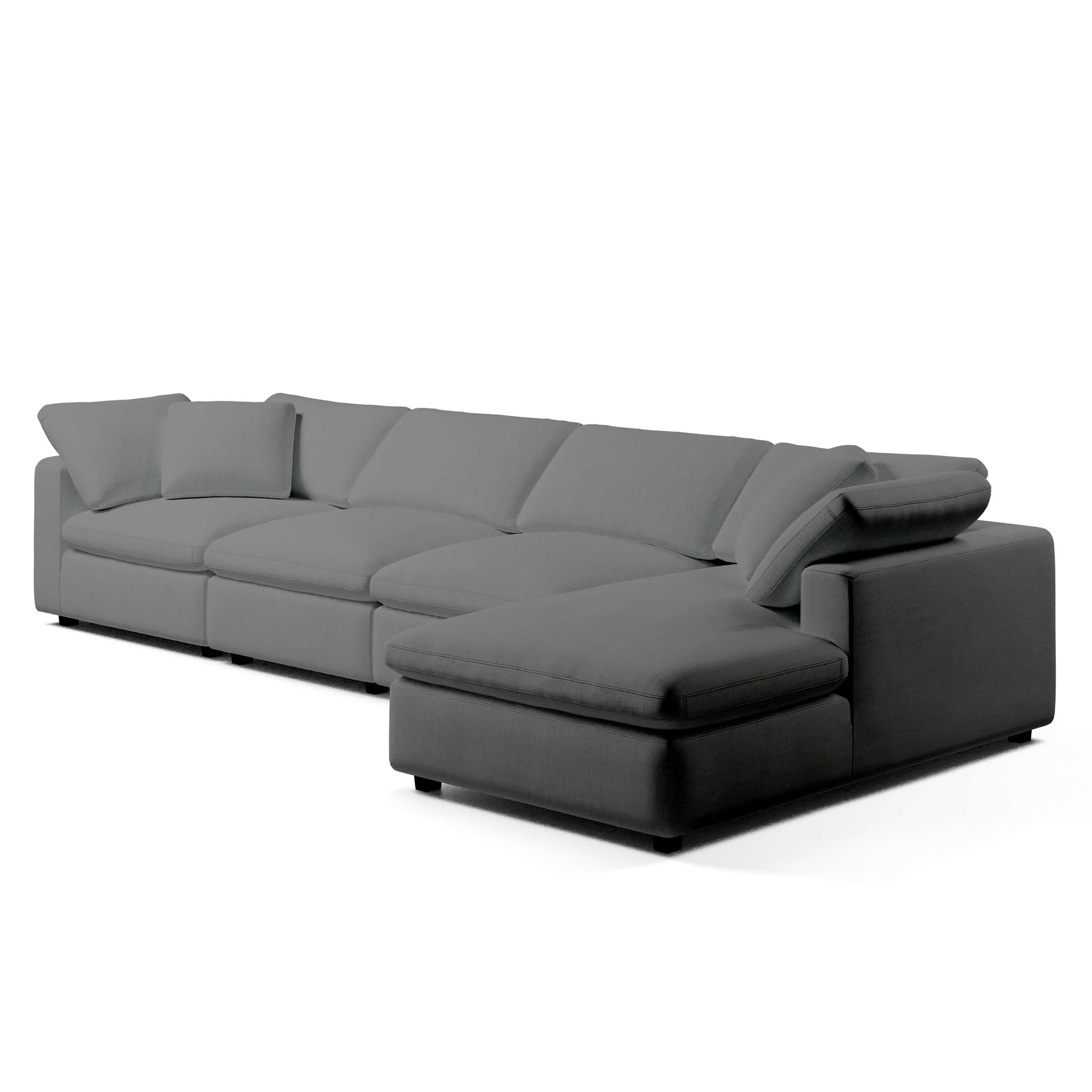 Comfy Modular Sofa - 4-Seater Chaise Sectional - Right Hand Facing