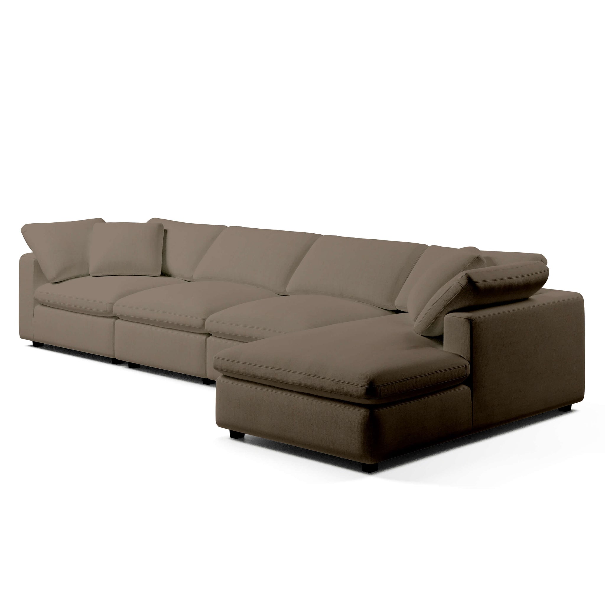Comfy Modular Sofa - 4-Seater Chaise Sectional - Right Hand Facing