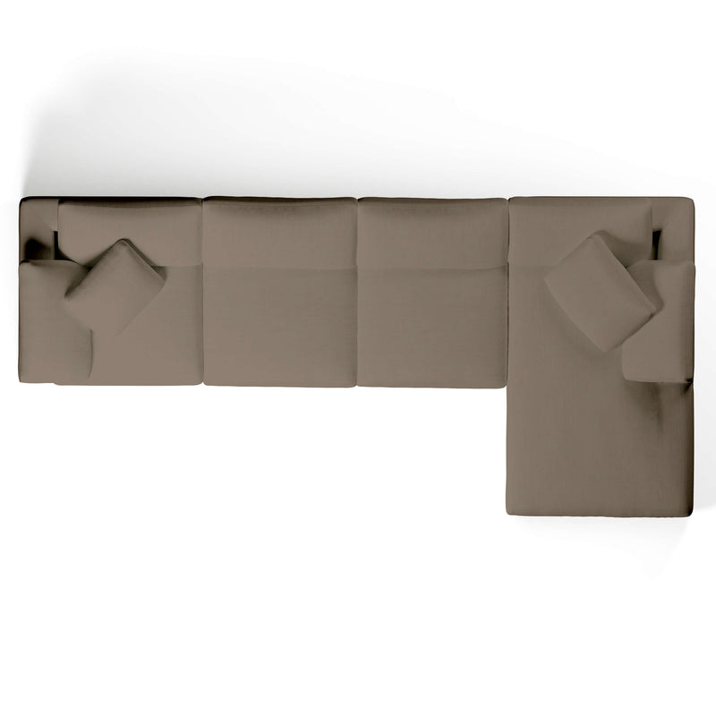 Comfy Modular Sofa - 4-Seater Chaise Sectional - Right Hand Facing