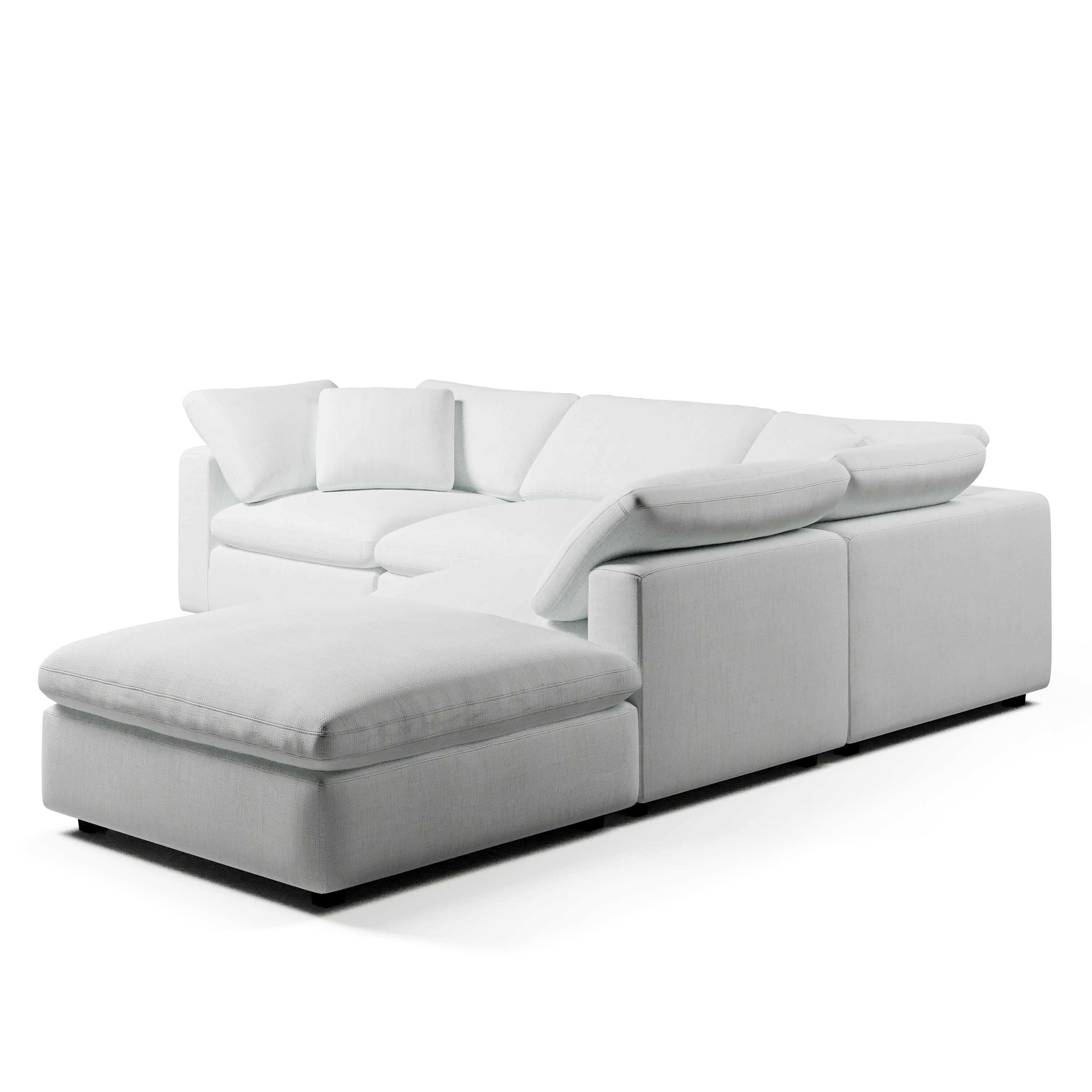 Comfy Modular Sofa - 4-Seater L-Sectional & Ottoman