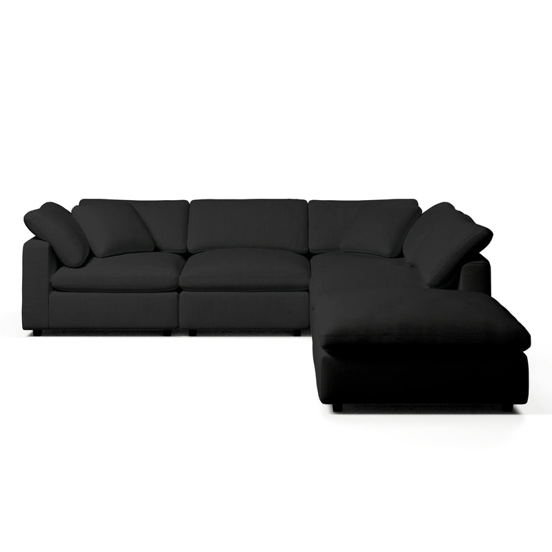 Comfy Modular Sofa - 4-Seater L-Sectional & Ottoman