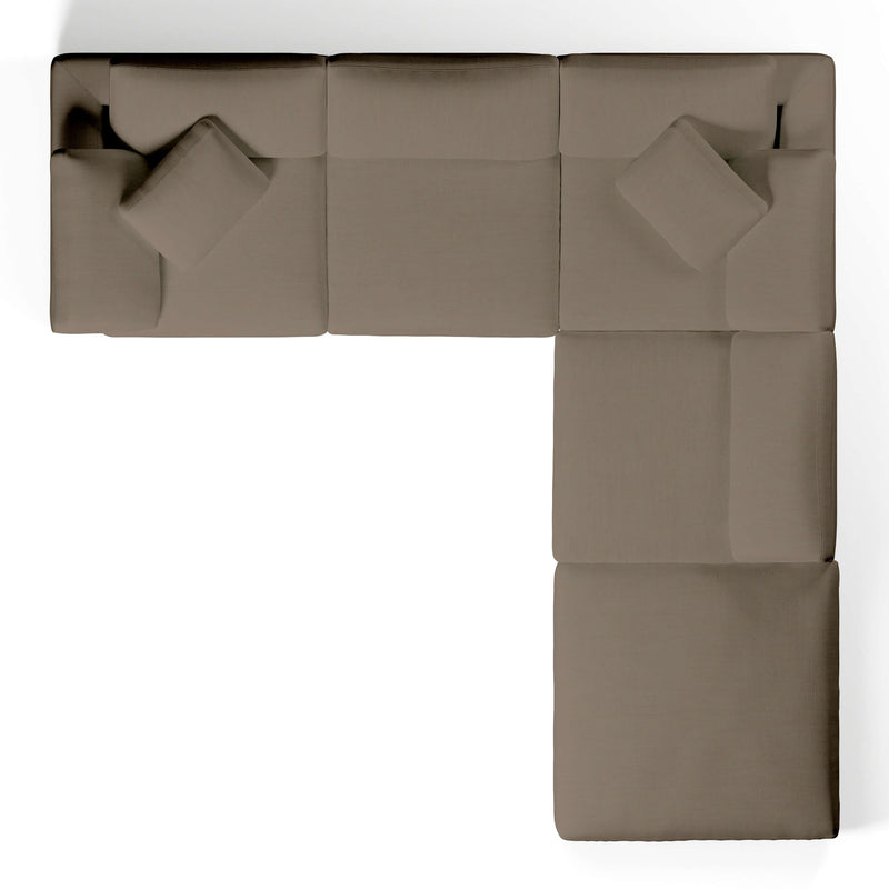Comfy Modular Sofa - 4-Seater L-Sectional & Ottoman