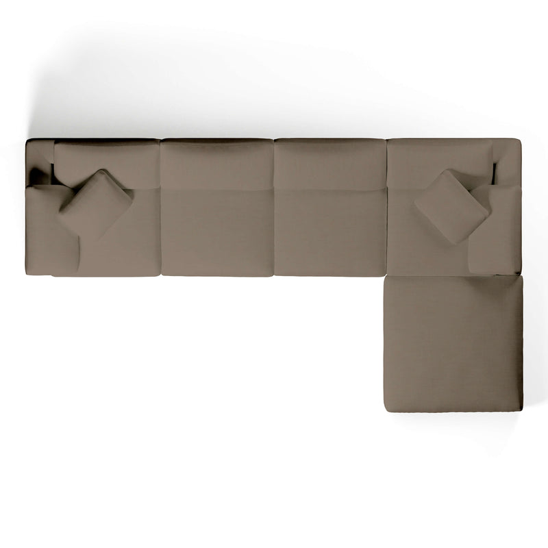 Comfy Modular Sofa - 4-Seater L-Sectional & Ottoman