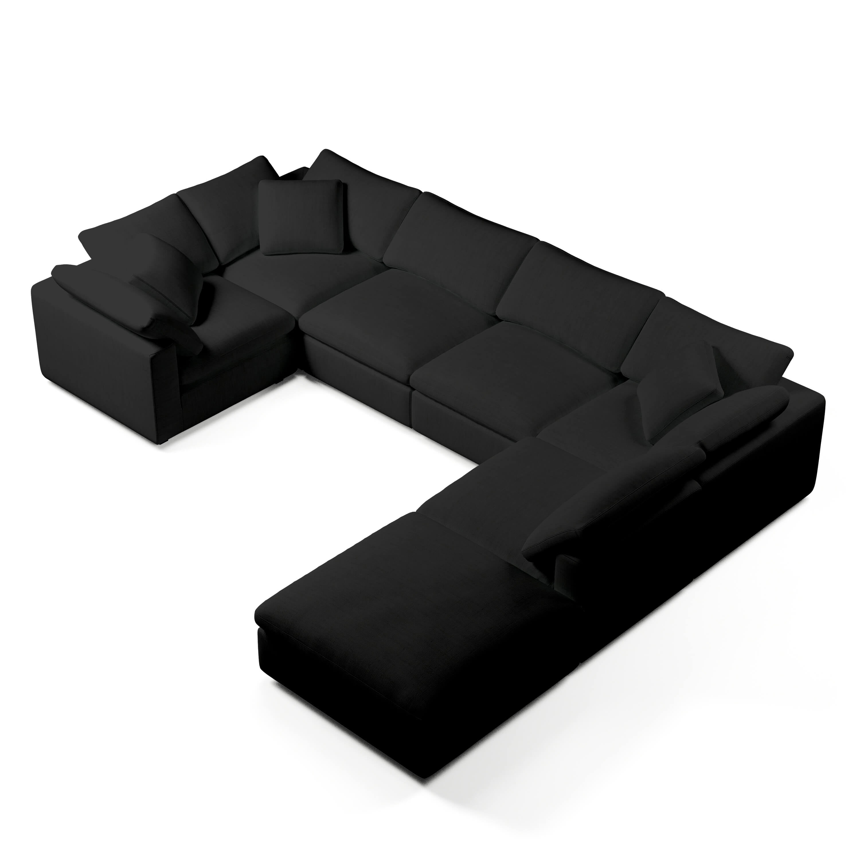 Comfy Modular Sofa - 6-Seater & Ottoman U-Sectional
