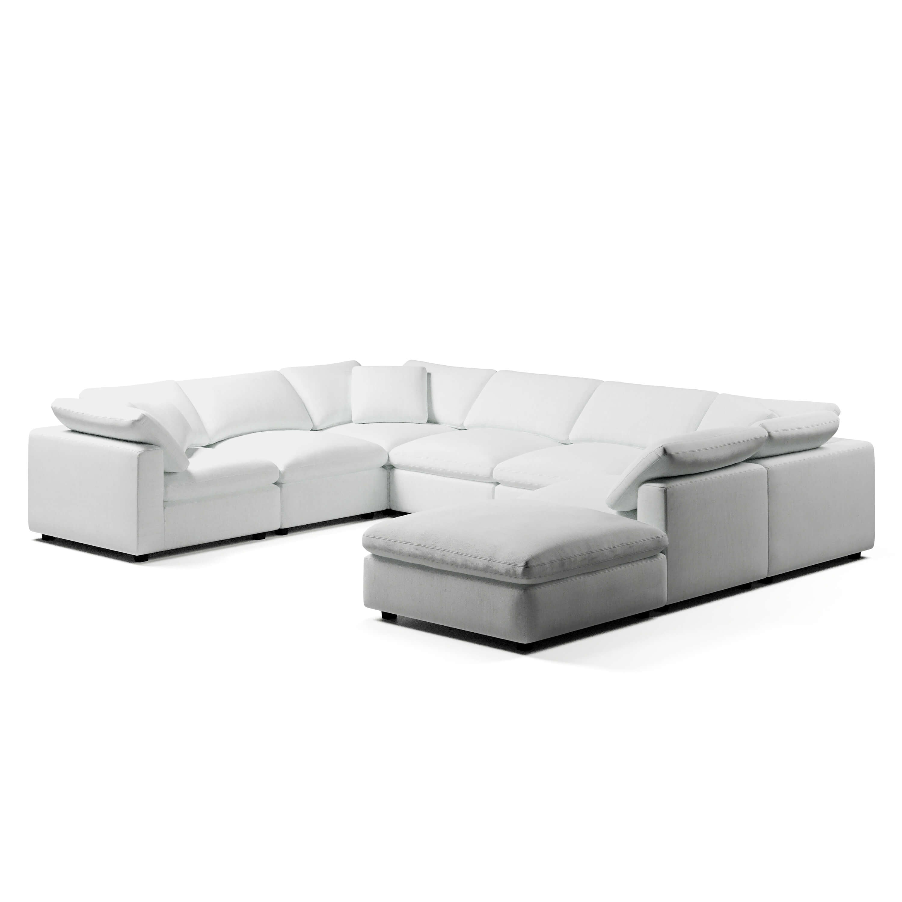 Comfy Modular Sofa - 7-Seater & Ottoman U-Sectional